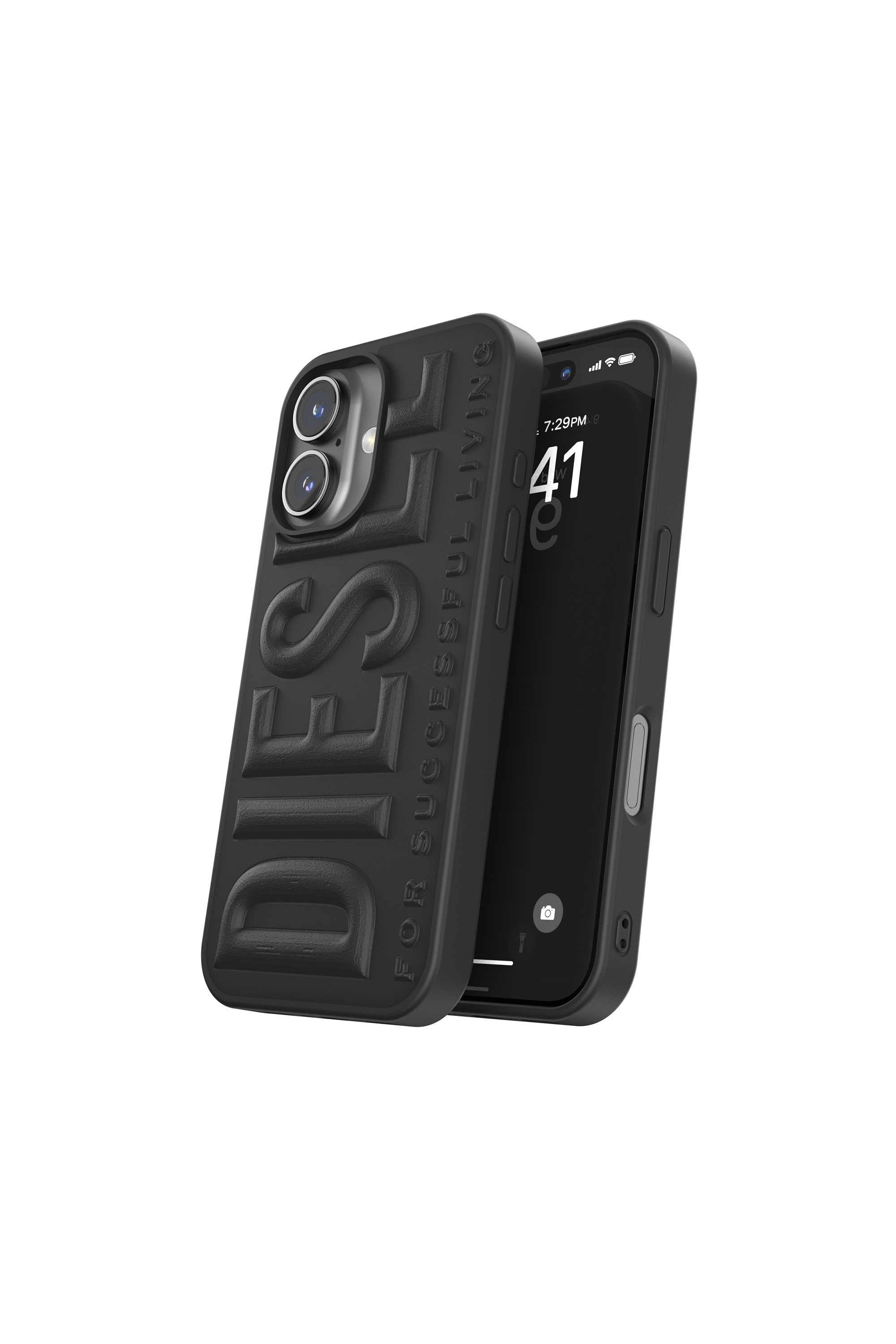 Diesel - 60209  MOULDED CASE, Unisex's 3D Biscotto Case for iP 16 in Black - 3