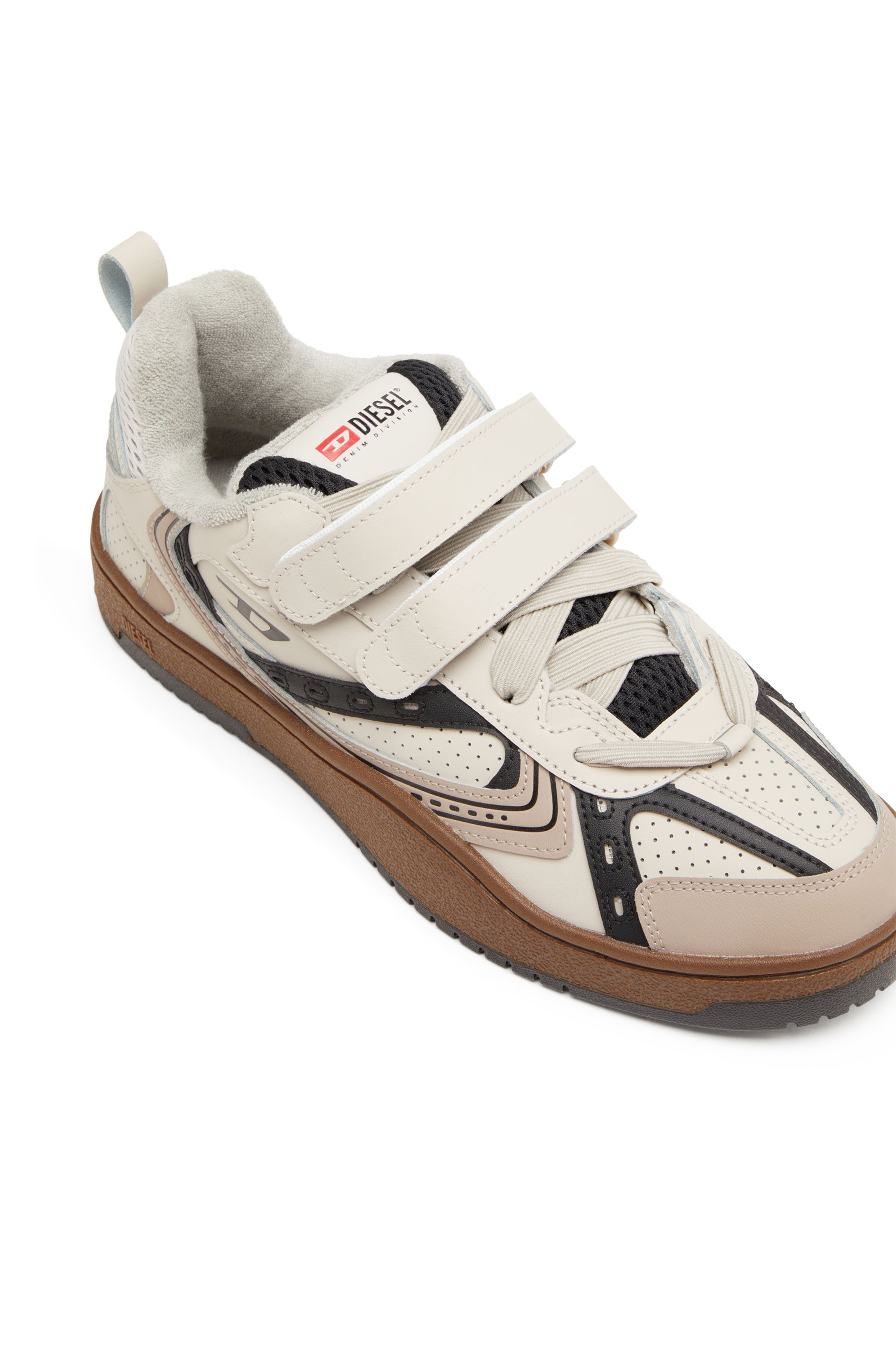 Diesel - S-UKIYO SKT, Man's S-Ukiyo-Leather sneaker with straps in Beige/Pink - 7