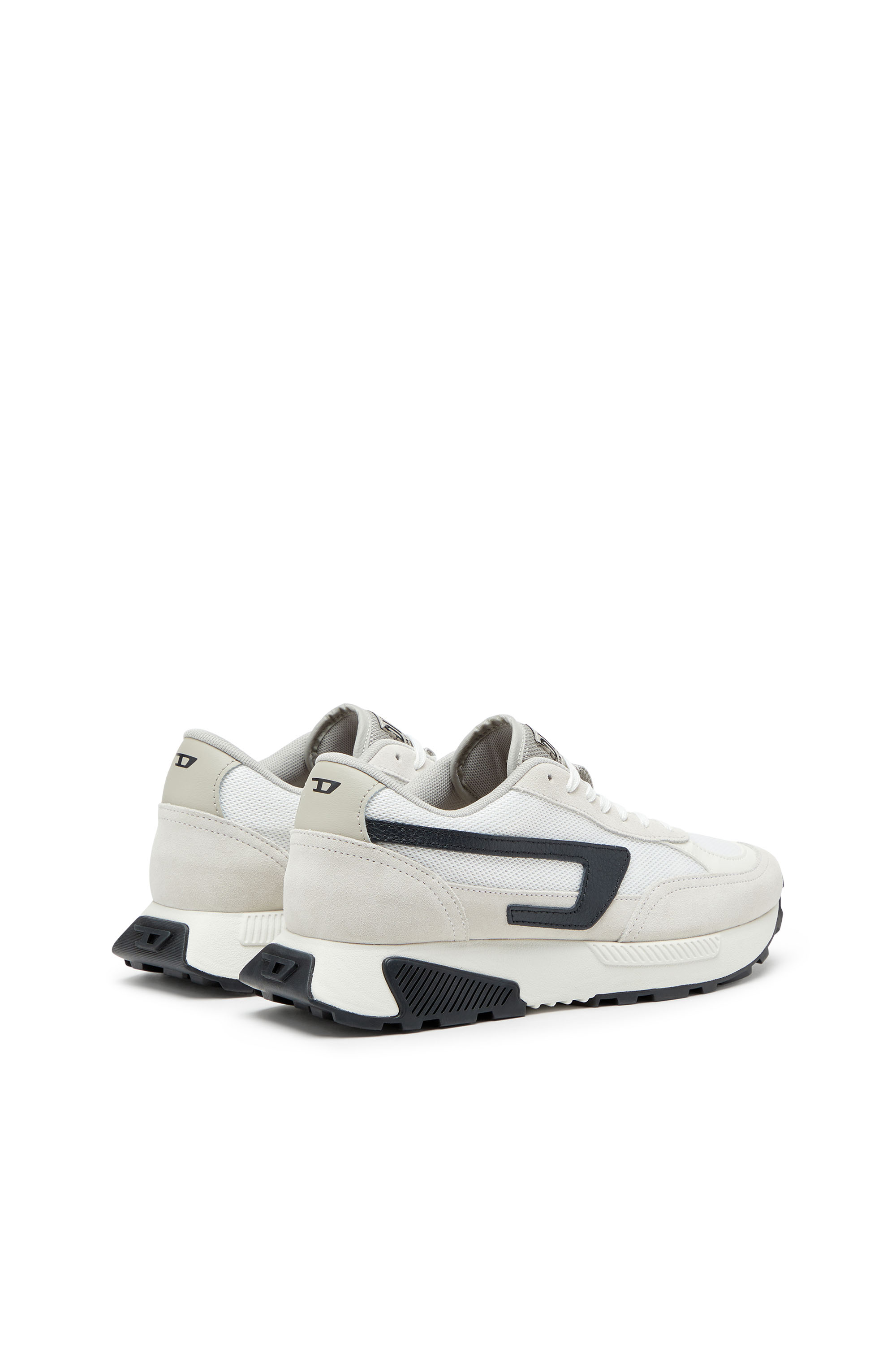 Diesel - S-TYCHE D, Man's S-Tyche D-Low-top sneakers in mesh, suede and leather in White/Black - 3