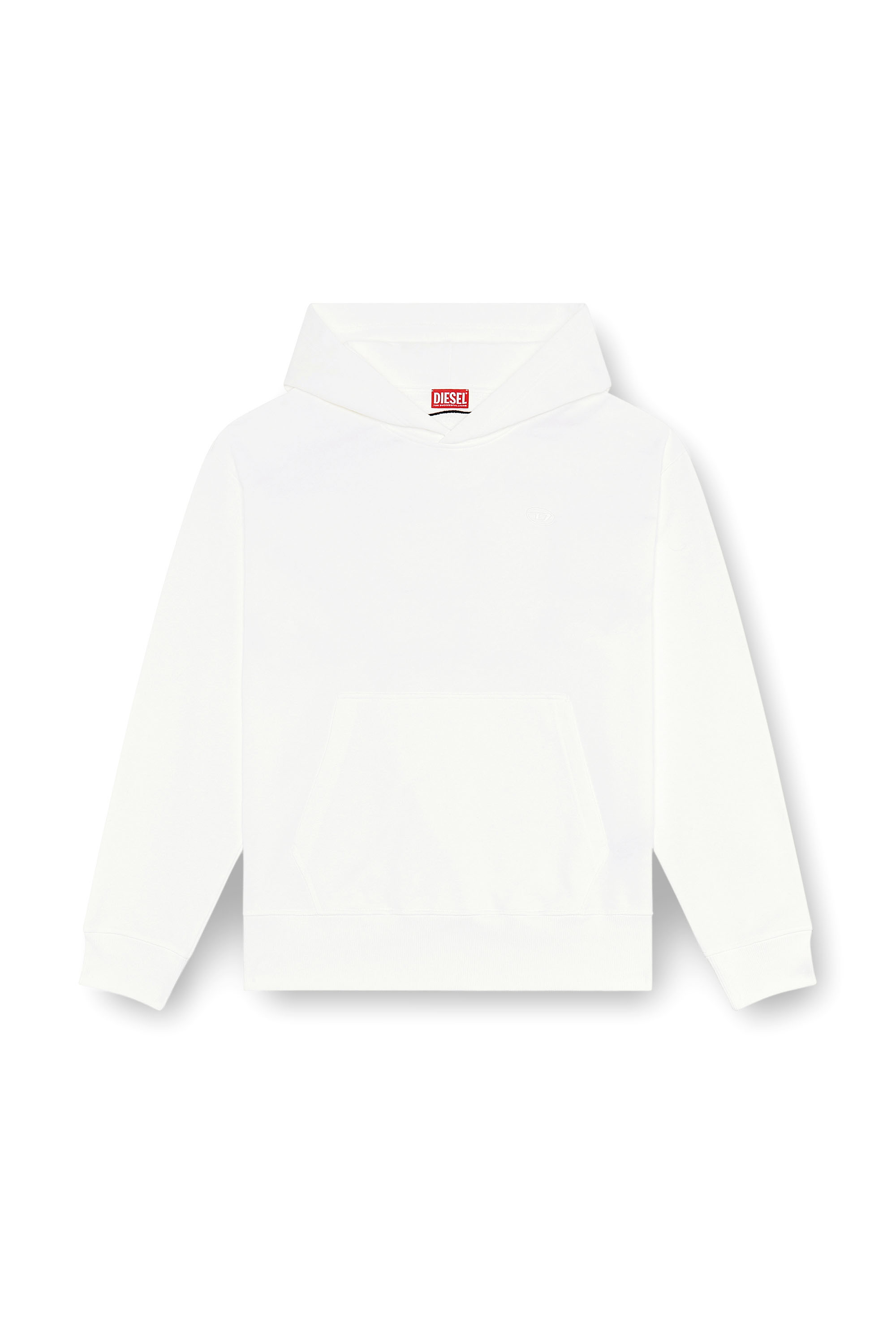 Diesel - S-MACS-HOOD-MEGOVAL-D, Man's Hoodie with logo embroidery in White - 2
