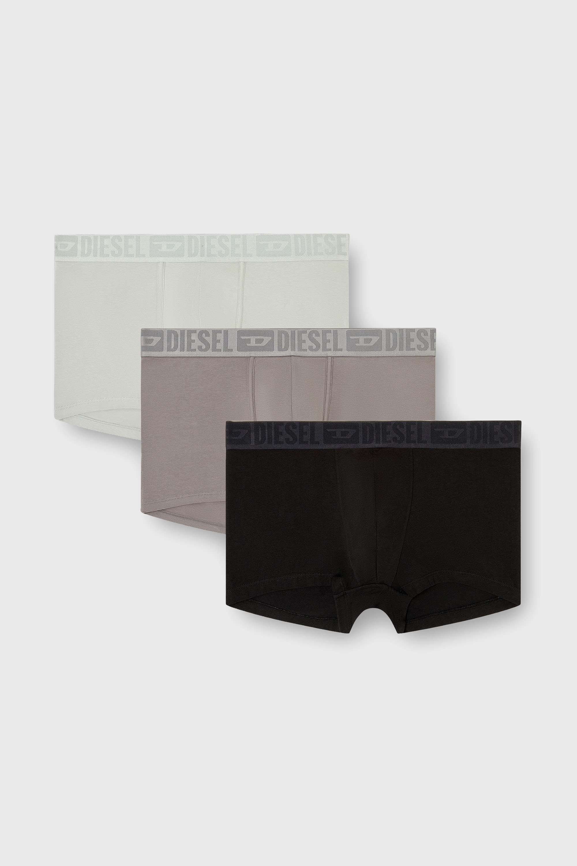 Diesel - MIKE-D-CORE-3PACK, Man's Three-pack of stretch cotton boxer briefs with tonal waistband in Gray/Black - 1