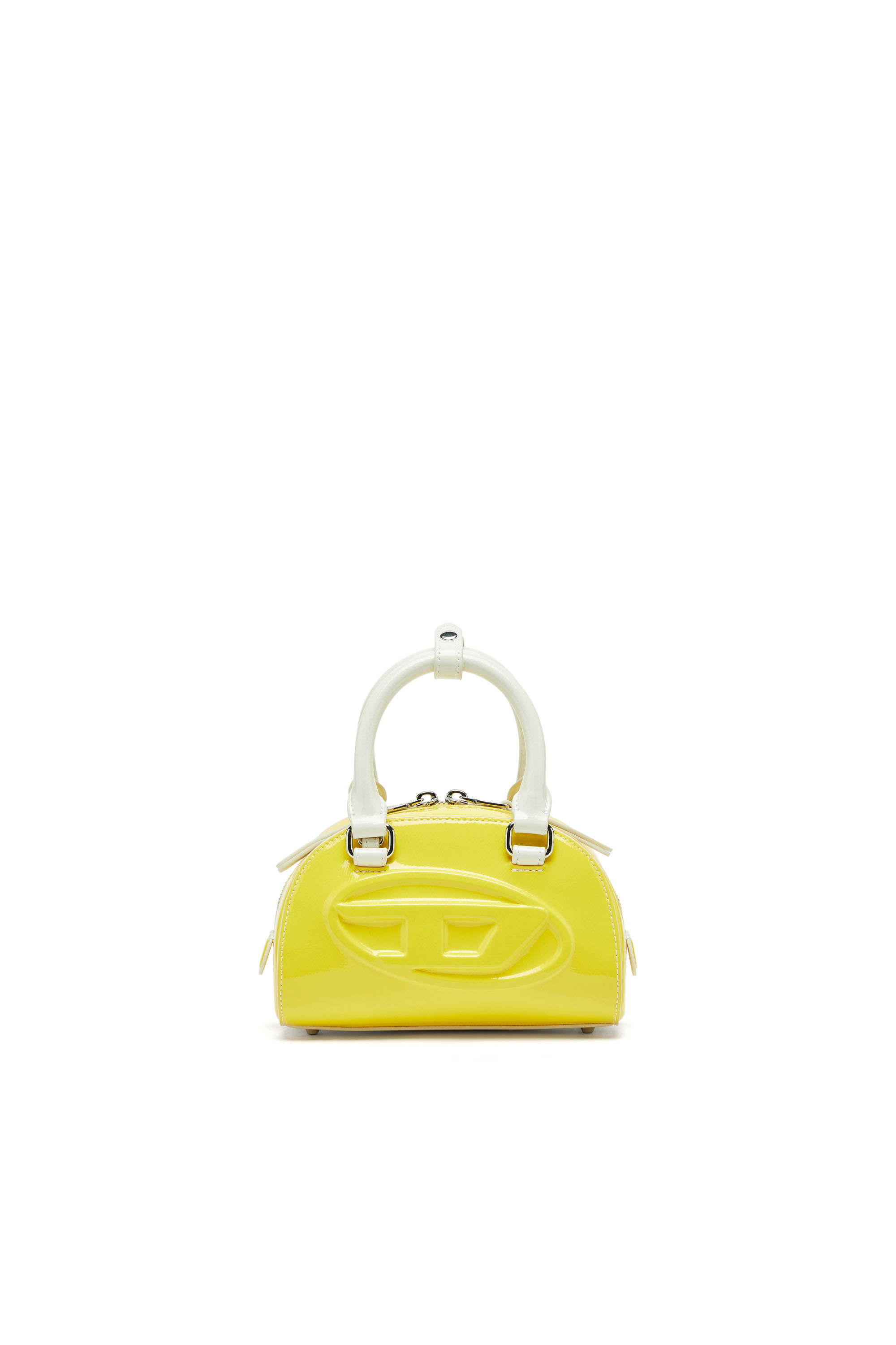 Diesel - 1DR DOME CROSSBODY, Woman's 1DR Dome-Mini bowling bag with naplak effect in Yellow - 1