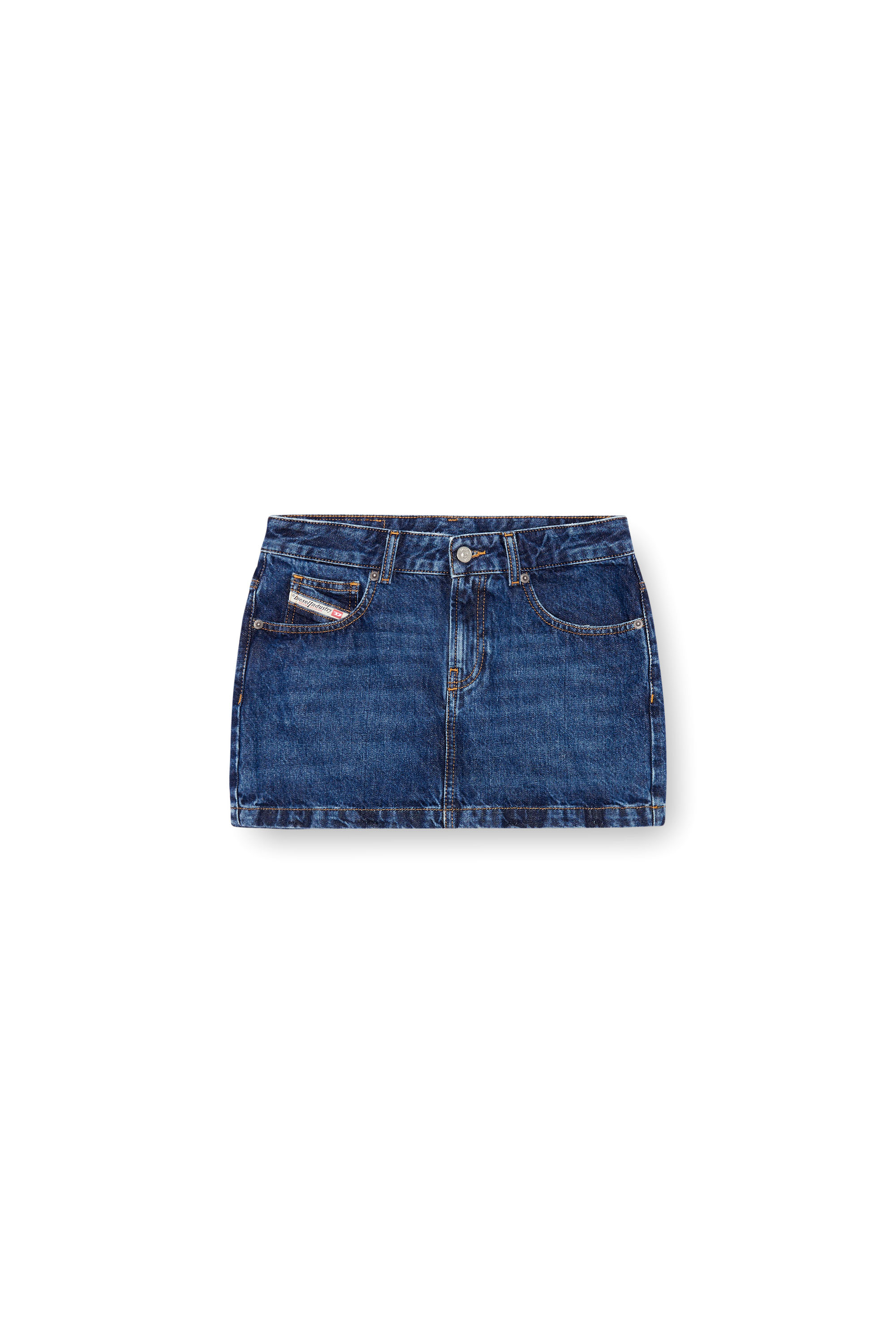 Diesel - DE-RON, Woman's Mini skirt in denim in Dark Blue - 4