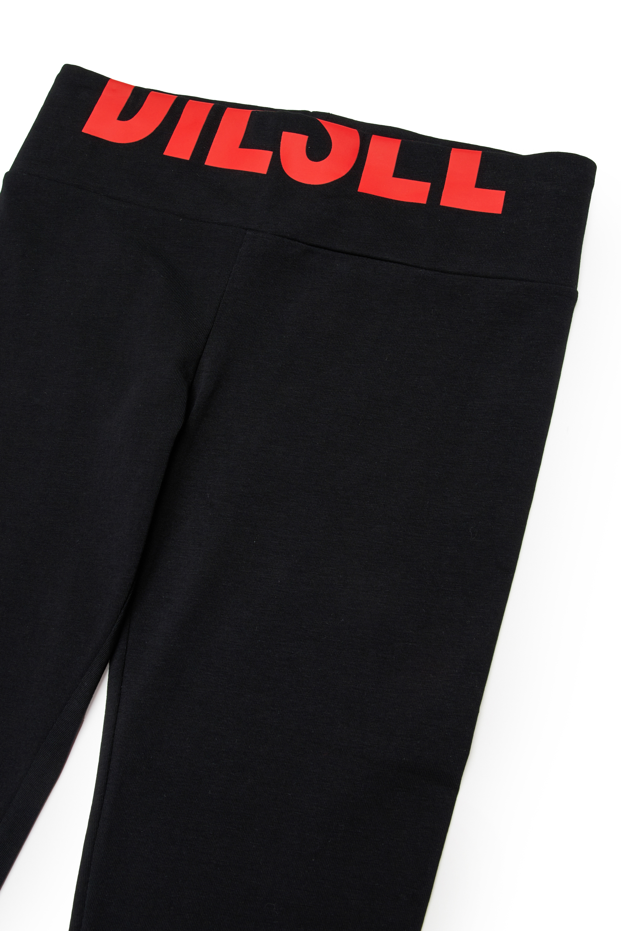 Diesel - PCEFY, Woman's Cotton leggings with cut-off logo in Black - 3