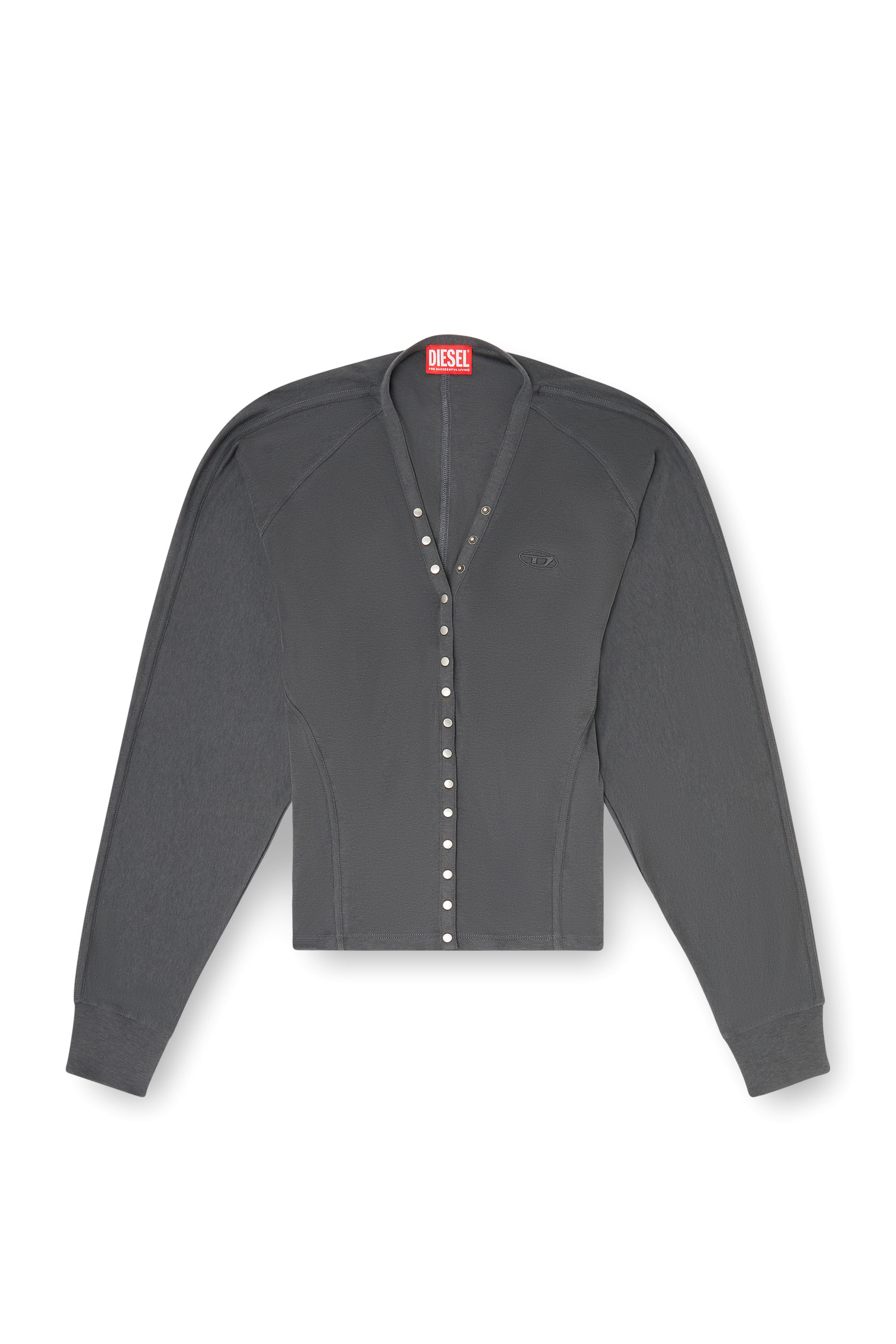 Diesel - T-ISERINA, Woman's Tencel-blend cardigan top with batwing sleeves in null - 3