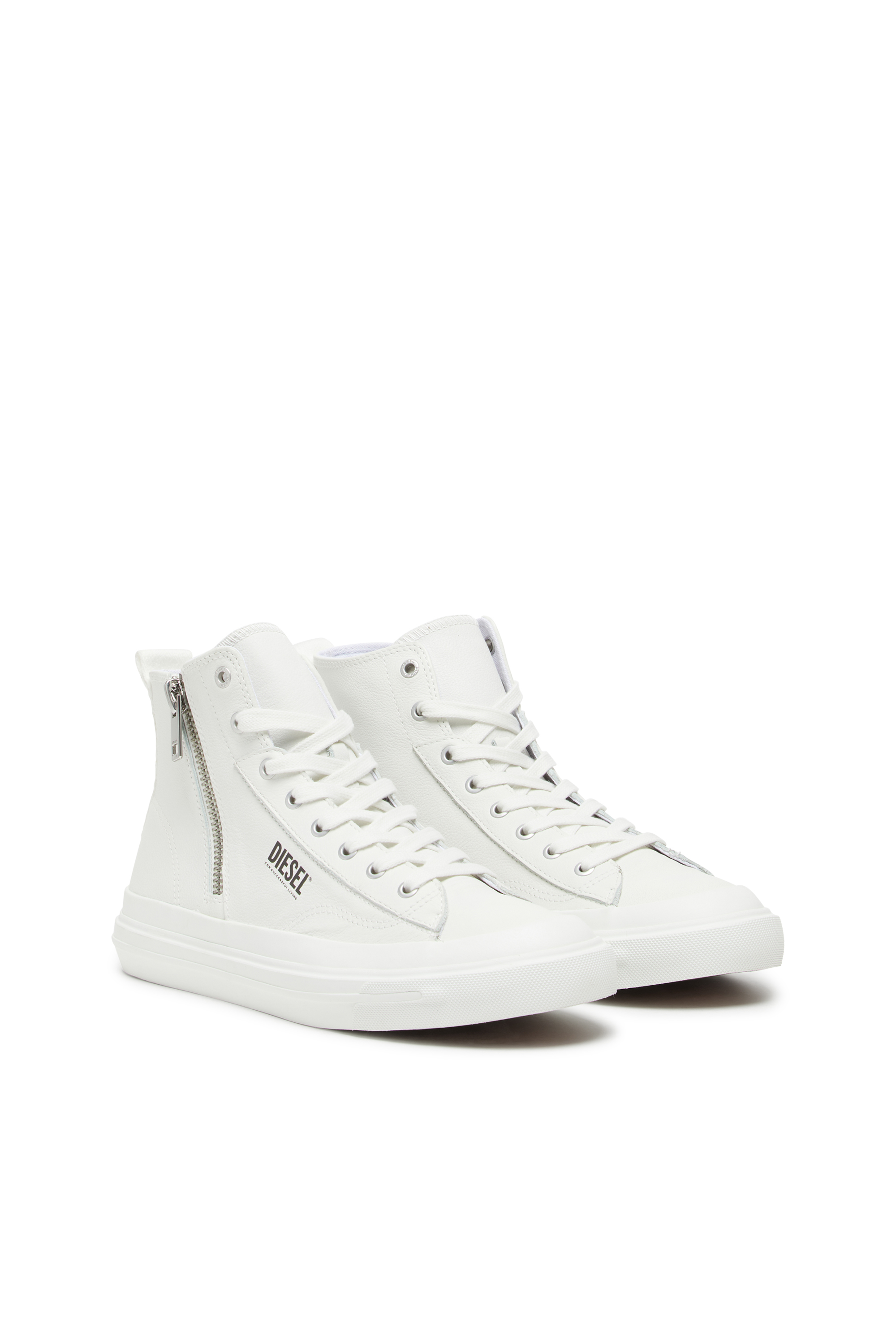 Diesel - S-ATHOS DV MID, Man's S-Athos Dv Mid - High-top sneakers with side zip in White - 3