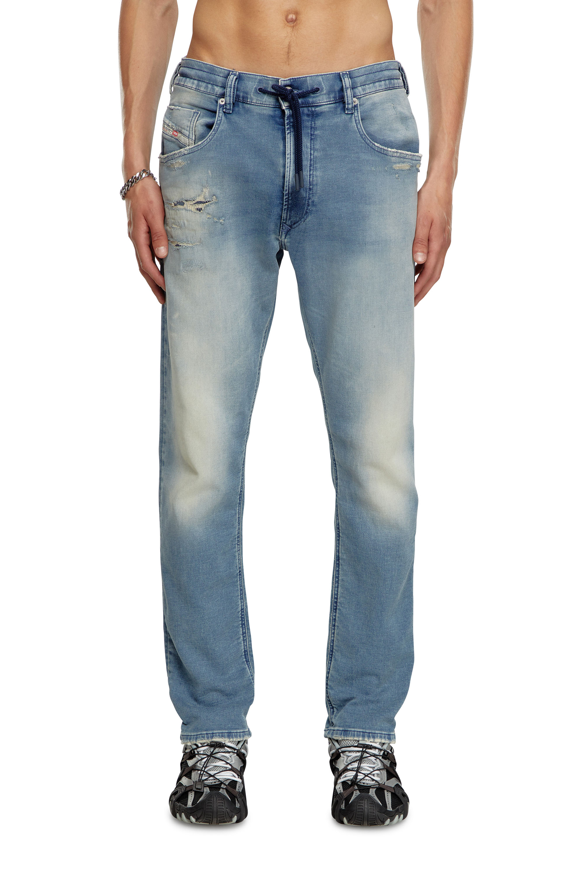 Diesel - Man's Tapered 2030 D-Krooley Joggjeans® 068MF, Light Blue - 2