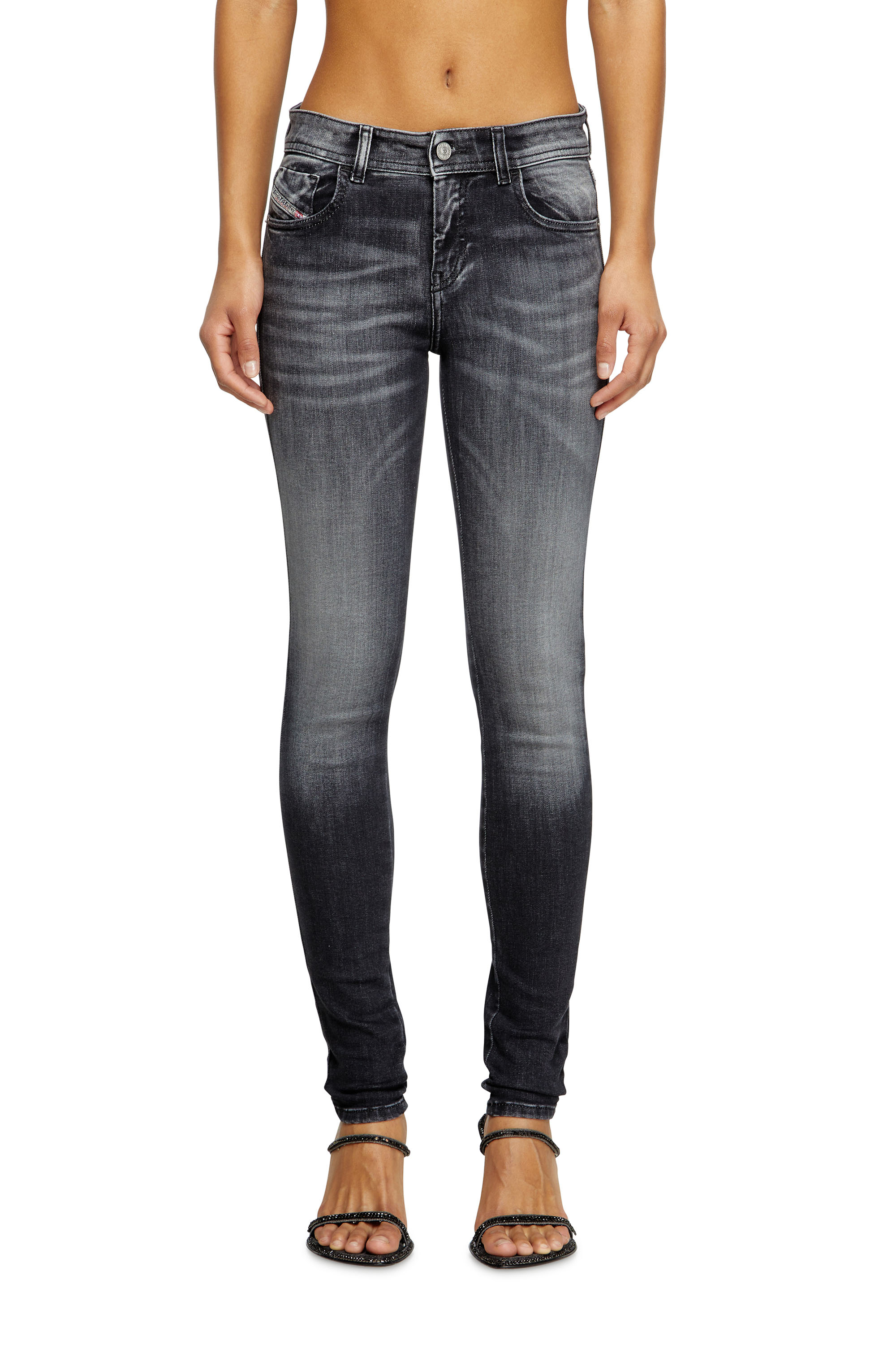 Diesel - Woman's Skinny Jeans 2017 Slandy 09K97, Black/Dark grey - 2