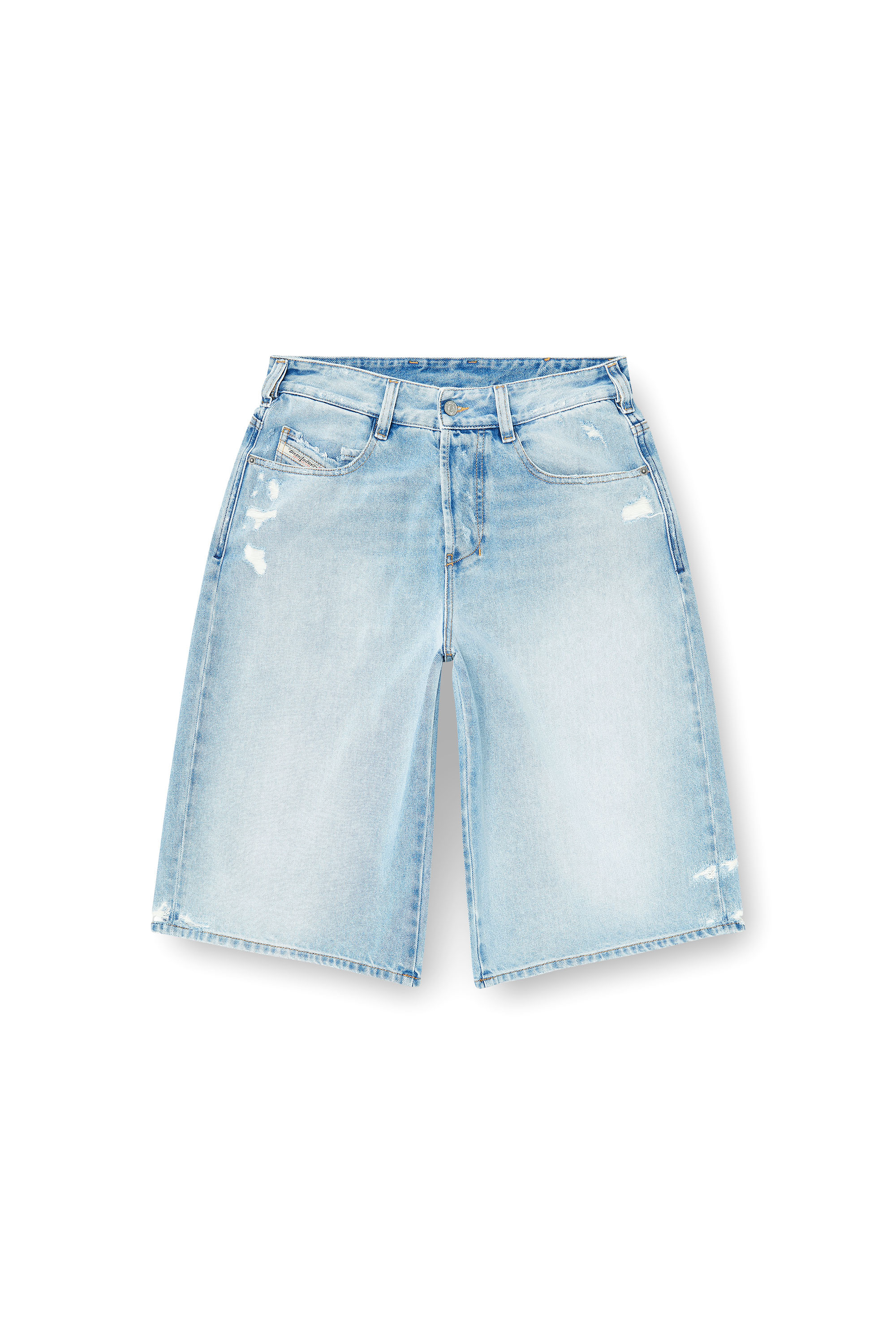 Diesel - D-ENIM-M-SHORT, Unisex's Shorts in destroyed denim in Light Blue - 3
