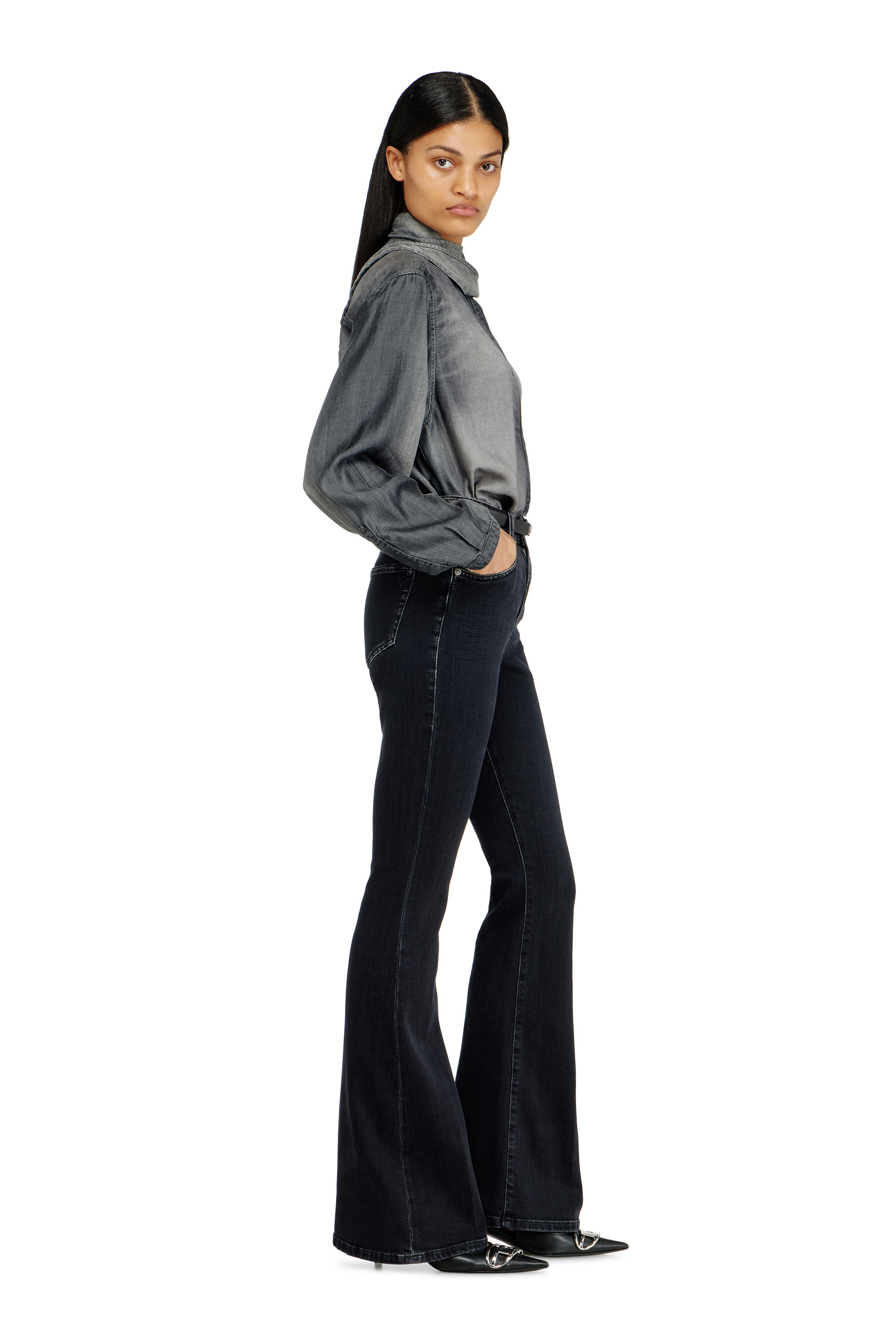 Diesel - Woman's Bootcut Jeans 1973 D-Partt 09P75, Black/Dark grey - 3
