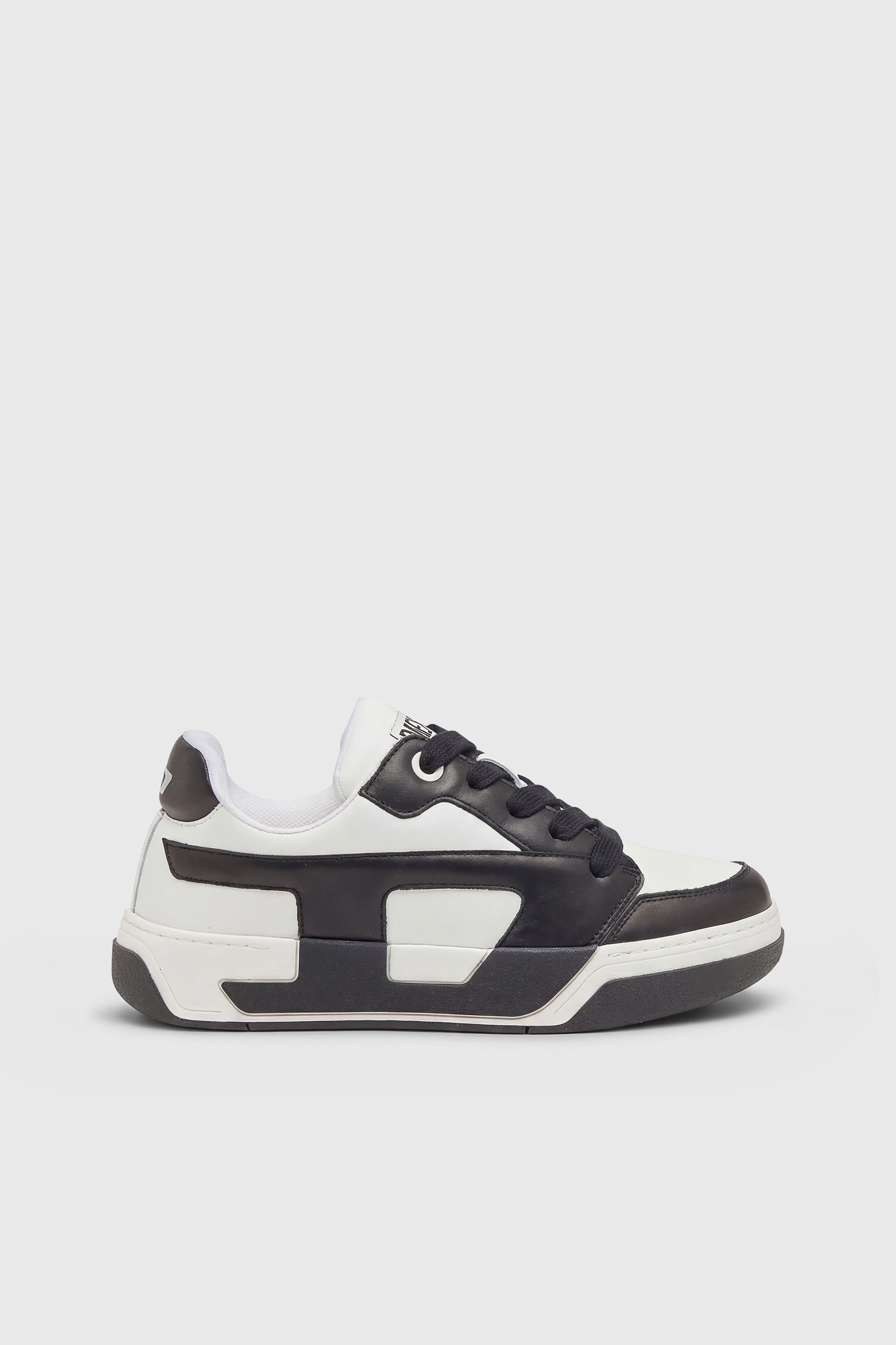 Diesel - S-D-OLLIE LOW, Man's D-Ollie-Sneakers in colour-block leather in White/Black - 1