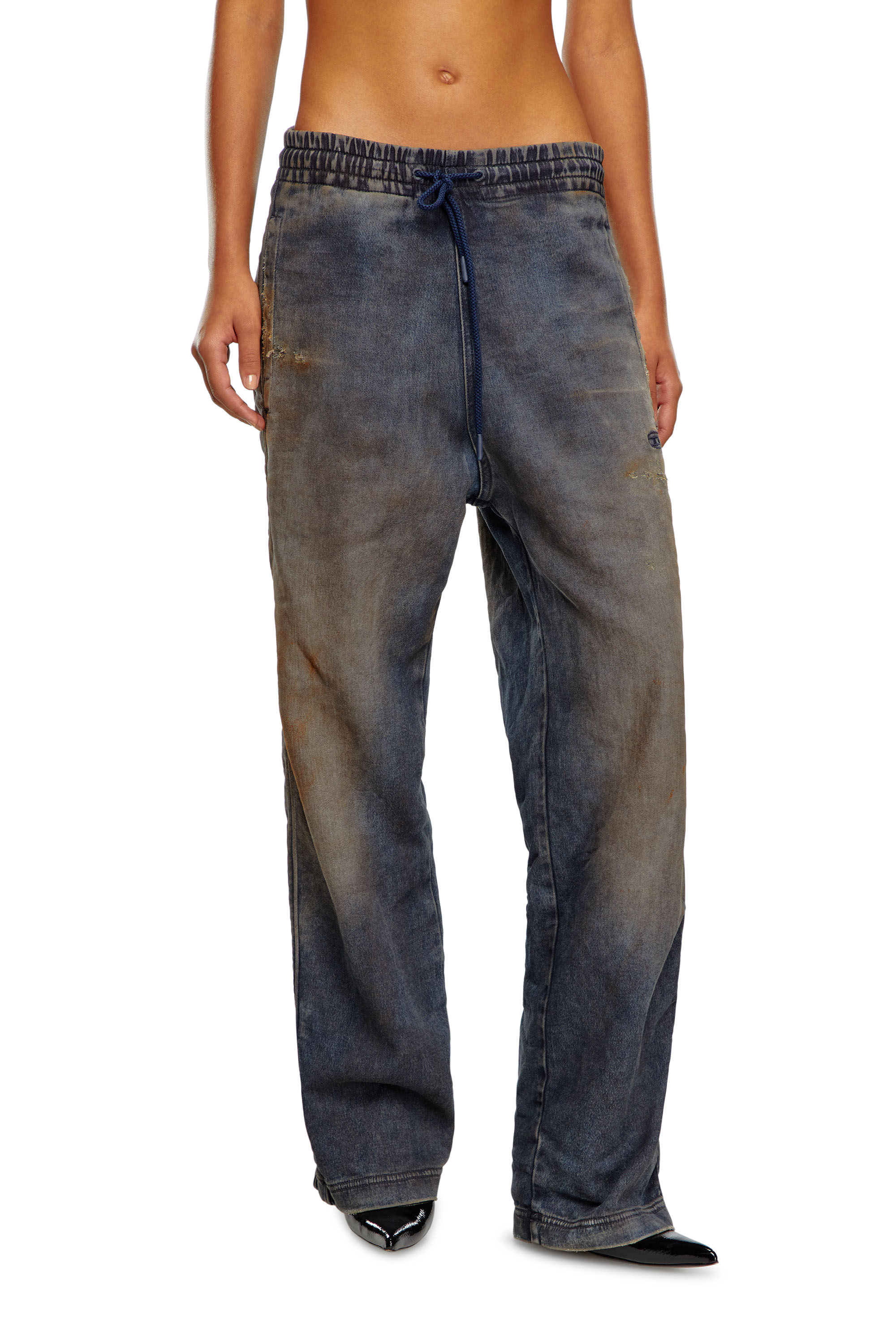 Diesel - Woman Straight D-Martians Track Denim 068LV, Dark Blue - Image 1