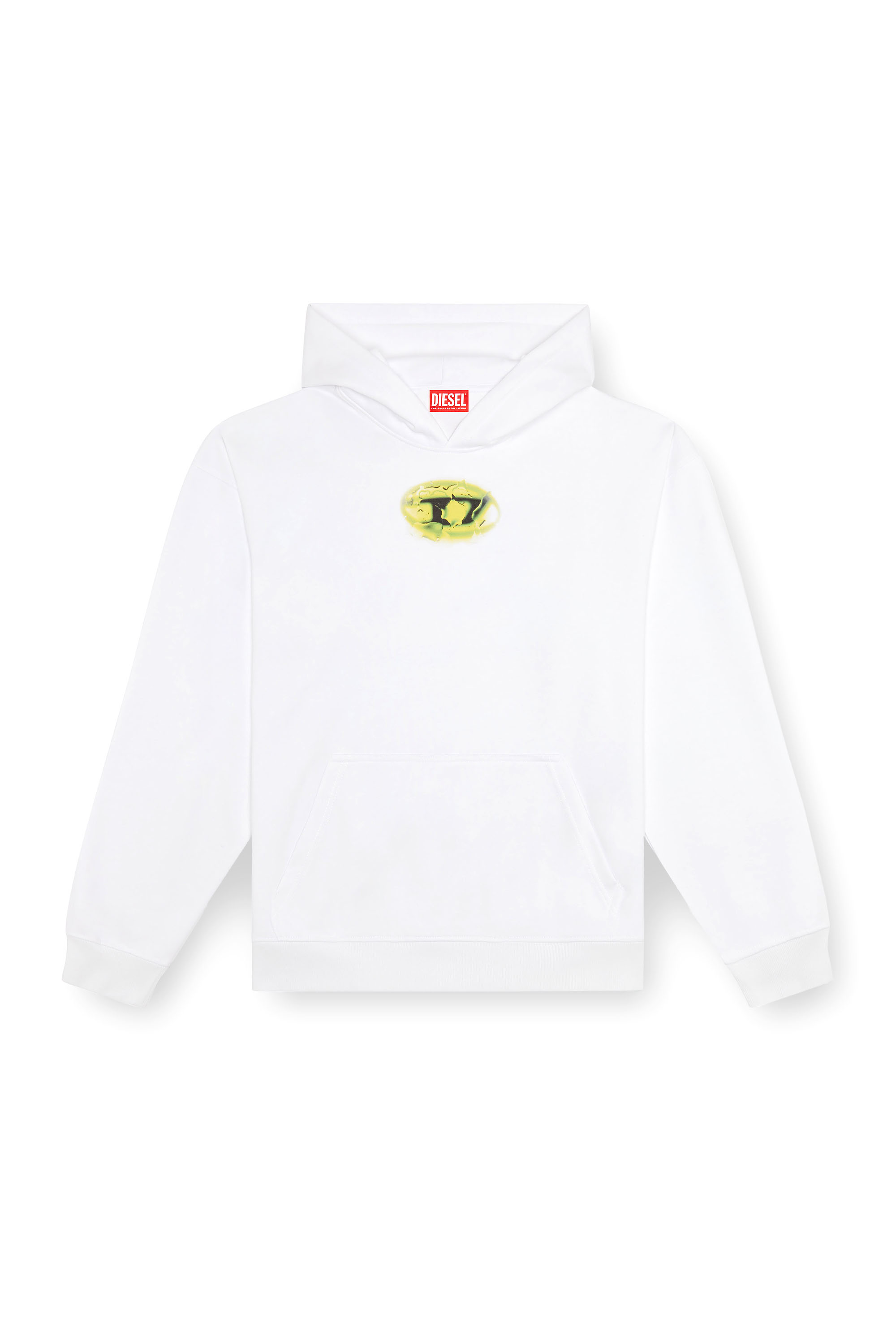 Diesel - S-BOXT-HOOD-K3, Man's Hoodie with water-effect logo print in White - 3