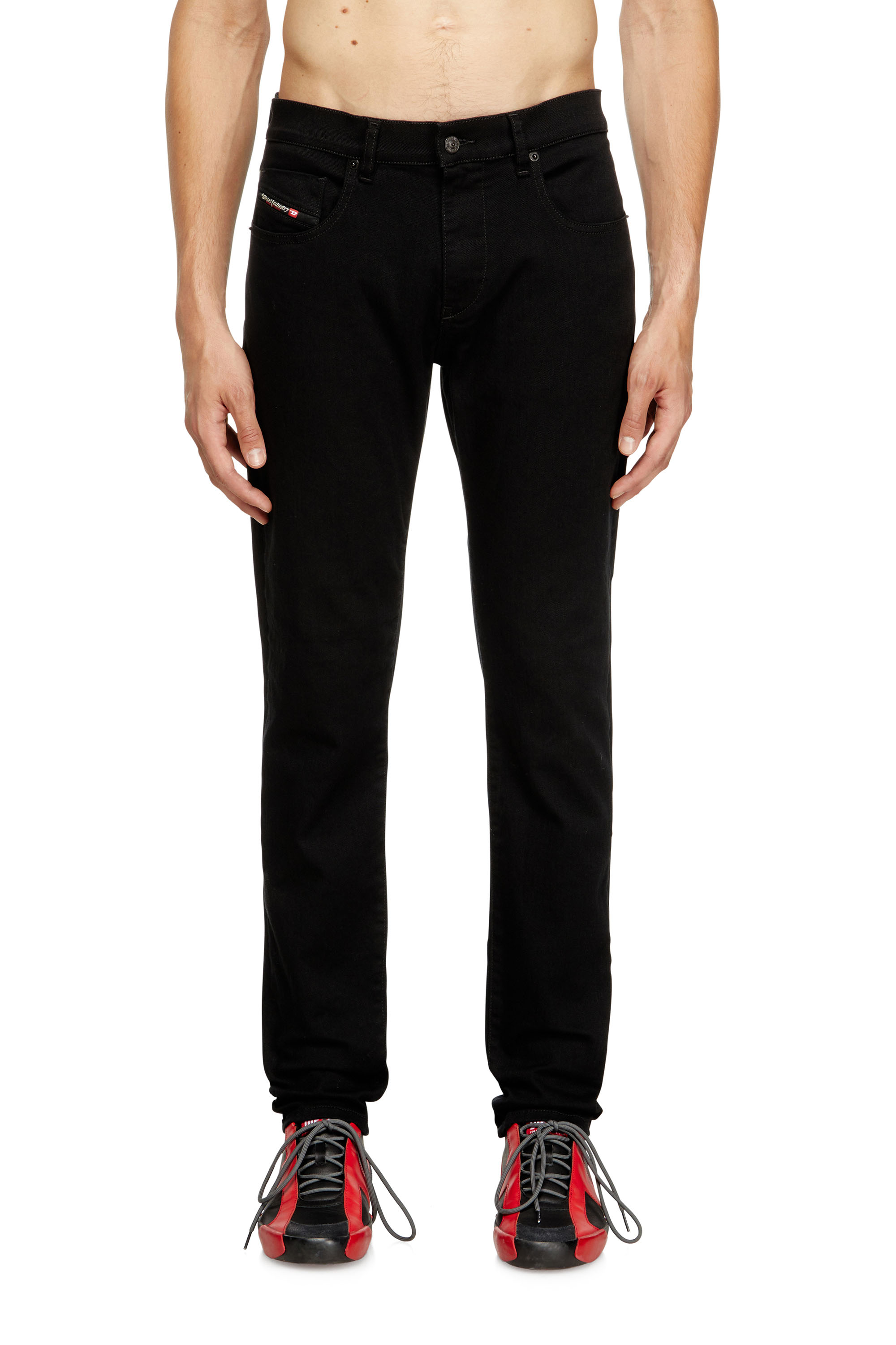 Slim Jeans 2019 D-Strukt 069YP, Black/Dark grey Diesel - Man's Slim Jeans 2019 D-Strukt 069YP, Black/Dark grey - 3