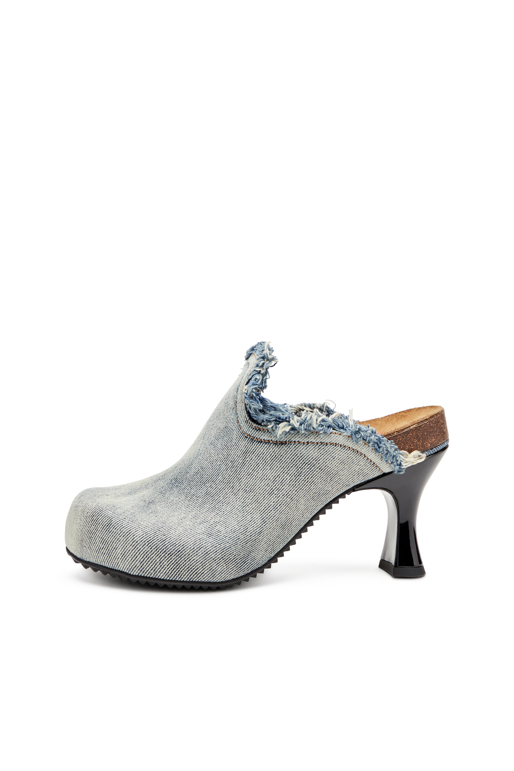 Diesel - D-WOODSTOCK ML W, Woman's Frayed denim mules in Light Blue - 8