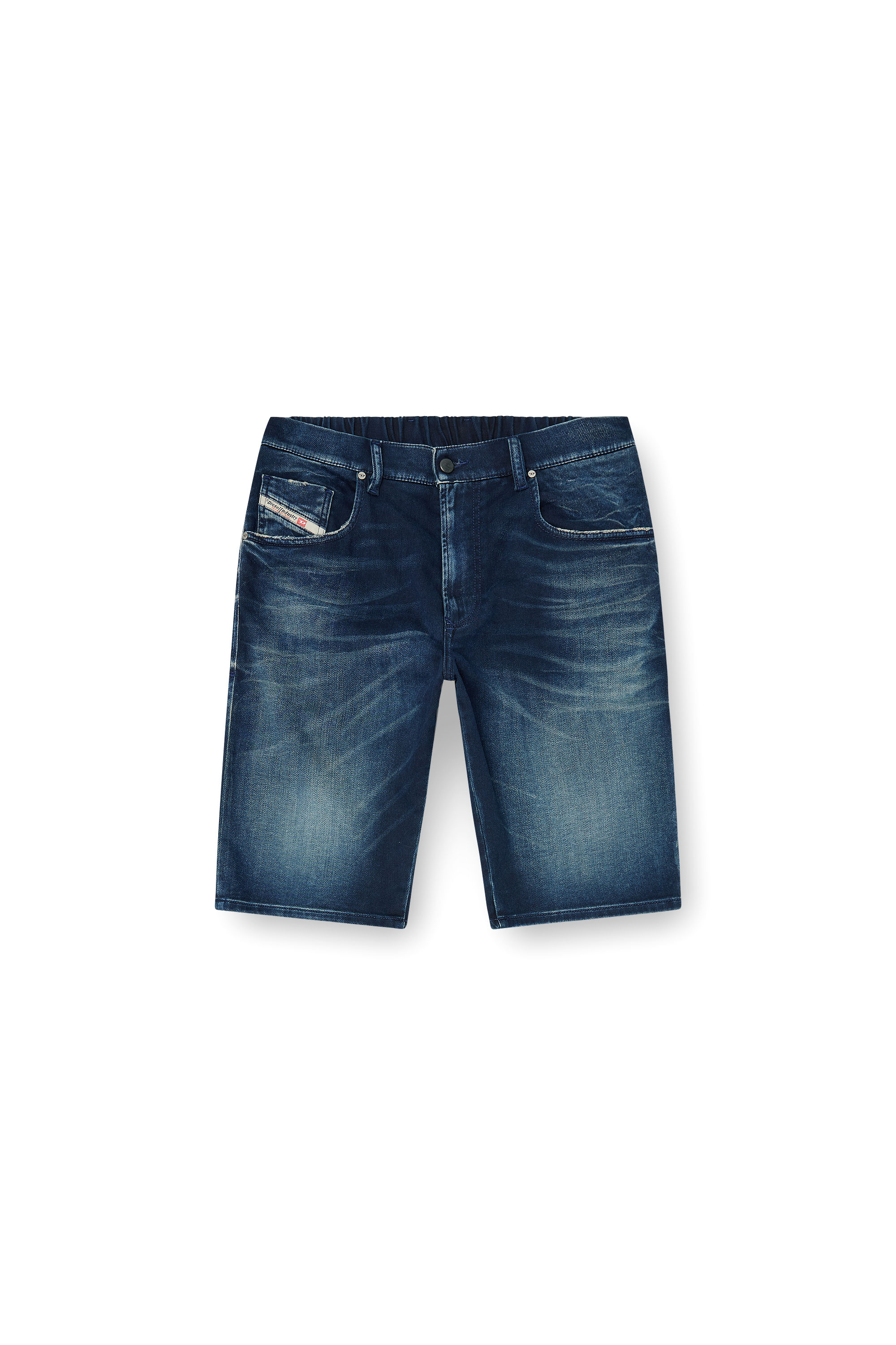 Diesel - 2033 D-KROOLEY-SHORT-BW JOGG, Man's Chino shorts in shaded JoggJeans in Dark Blue - 2