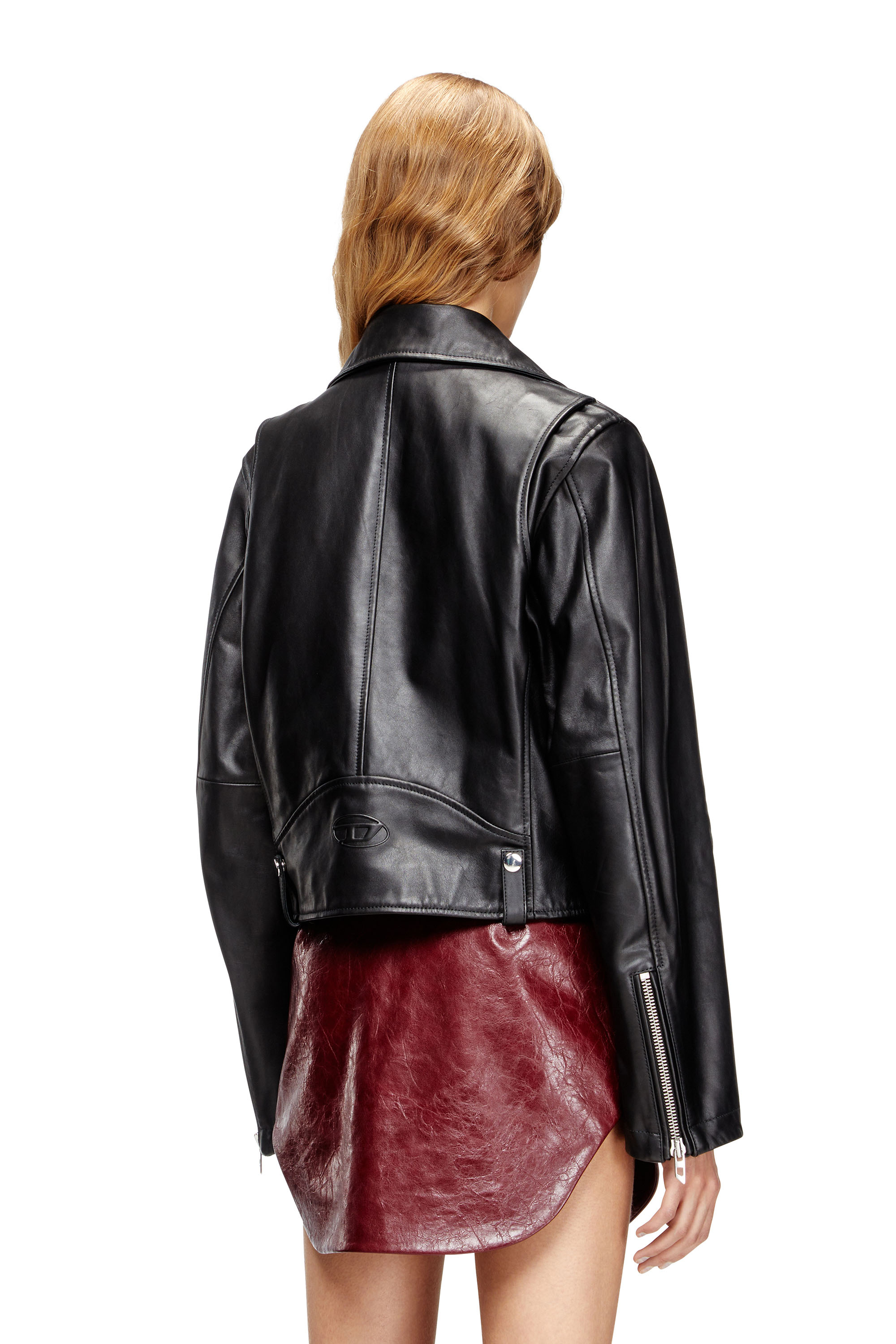 L-UNATIC, Black Diesel - L-UNATIC, Woman's Biker jacket in waxed leather in Black - 4