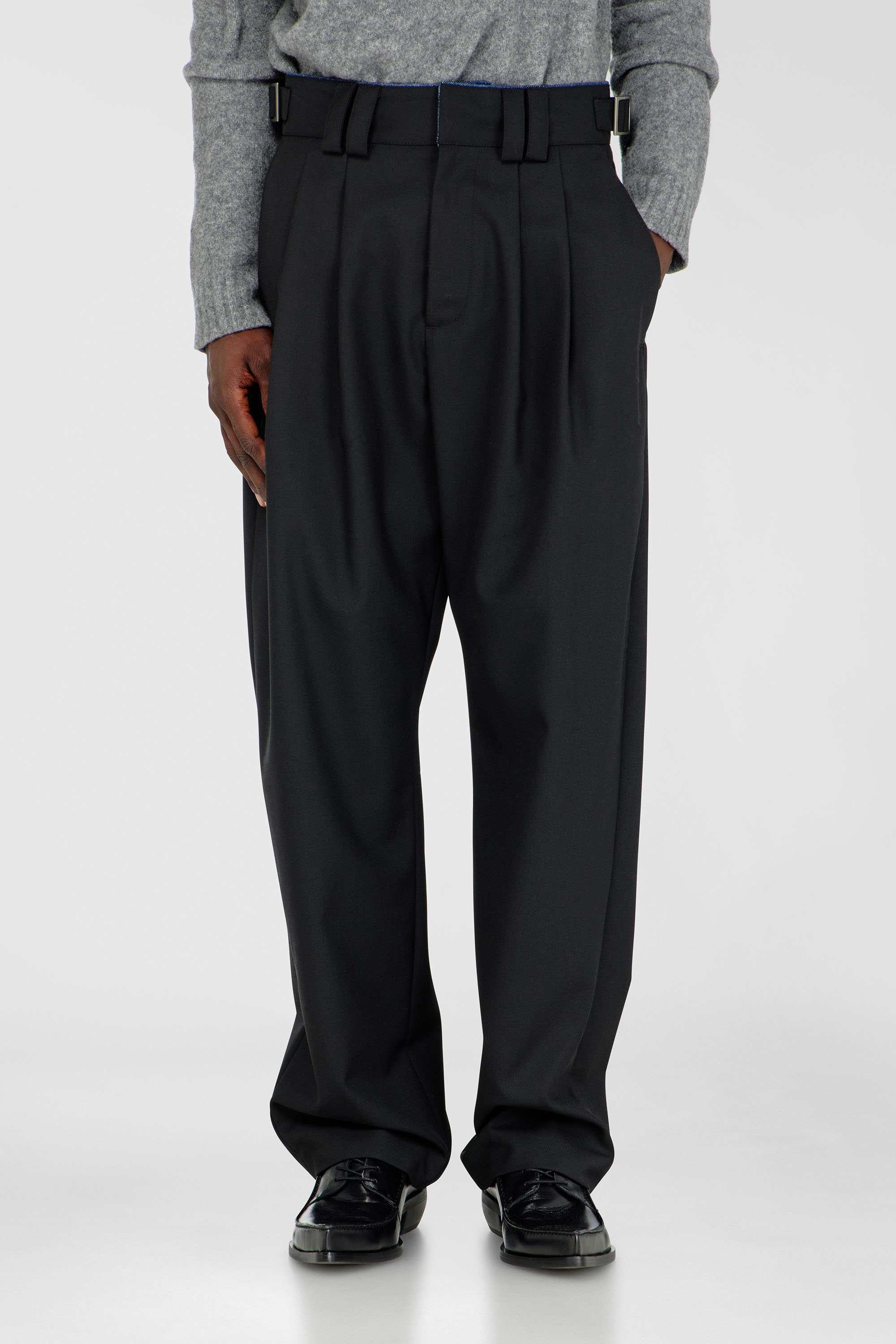Diesel - P-HIT-COOL, Man's Tailored pants with denim detail in Black - 3