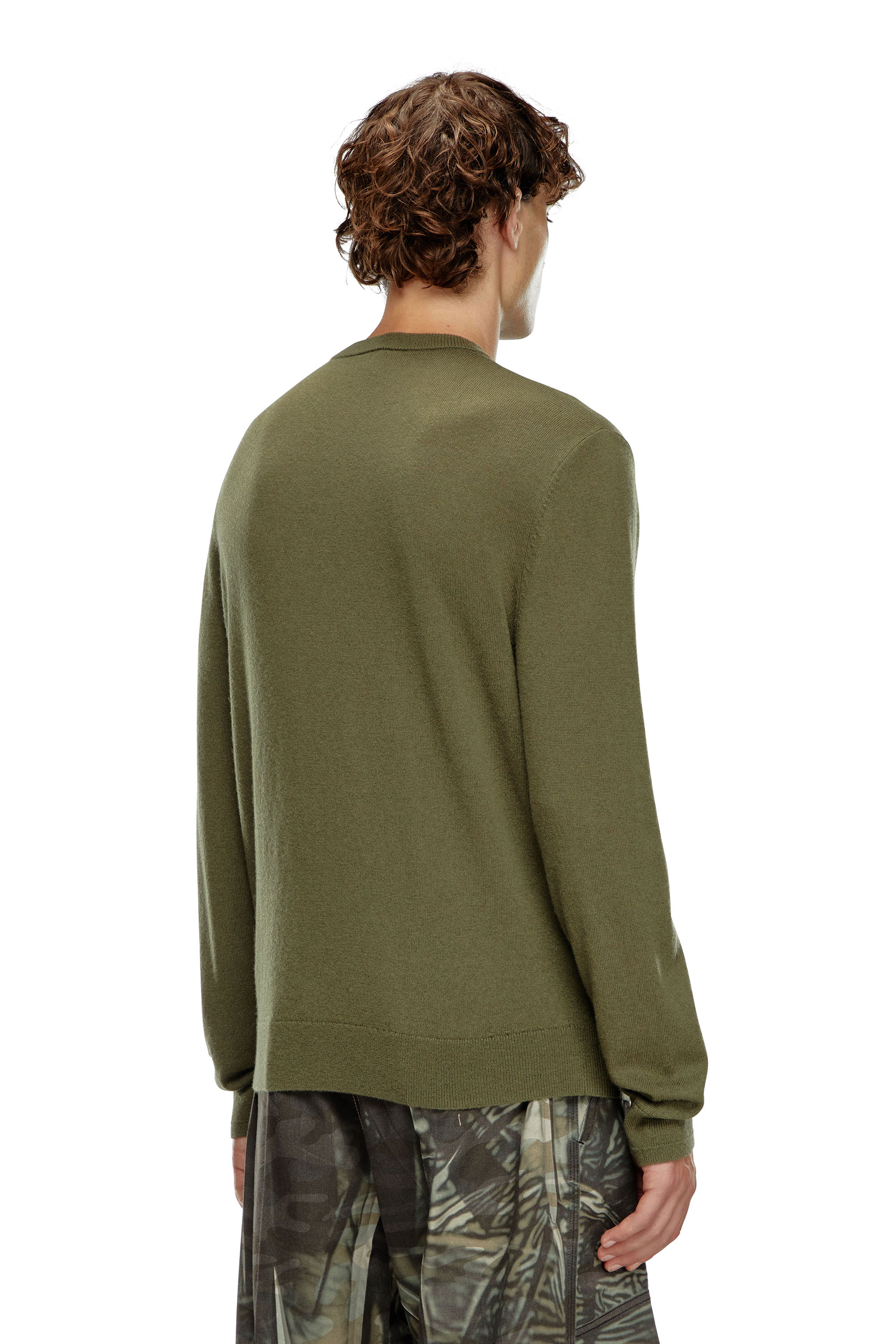 Diesel - K-VIERI, Man's Wool and cashmere jumper in Dark Green - 4