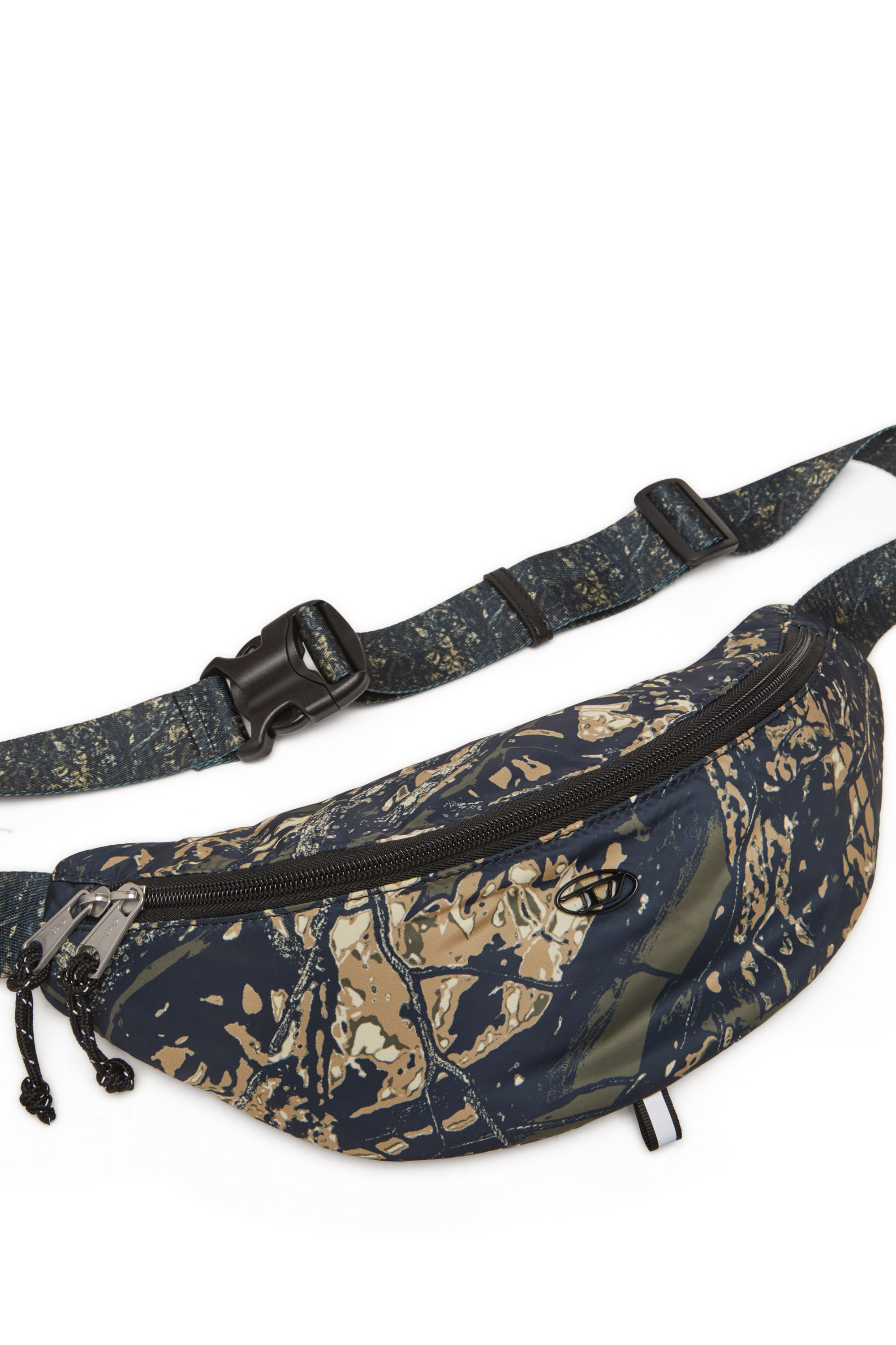 Diesel - D-PACK BELTBAG X, Man's D-Pack-Belt bag in camo-print fabric in Military Green - 5