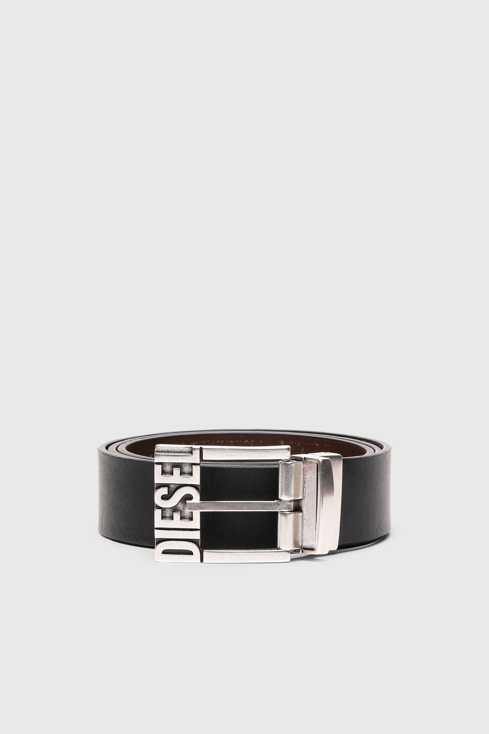 Diesel - B-SHIFT II, Man's 3.4cm reversible leather belt in Black/Brown - 1