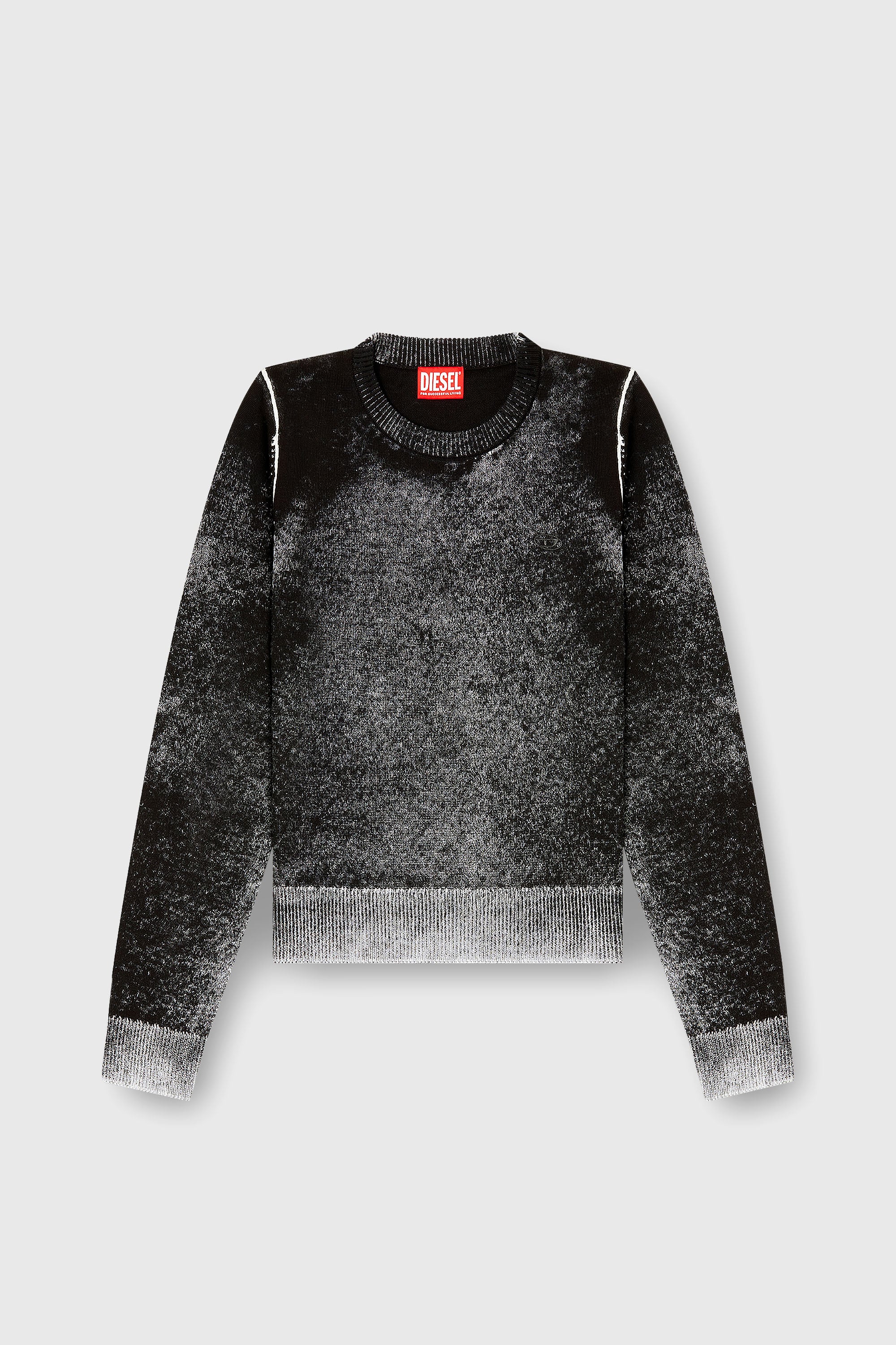 Diesel - M-LOVRE, Woman's Jumper with faded reverse print in Grey/Black - 1