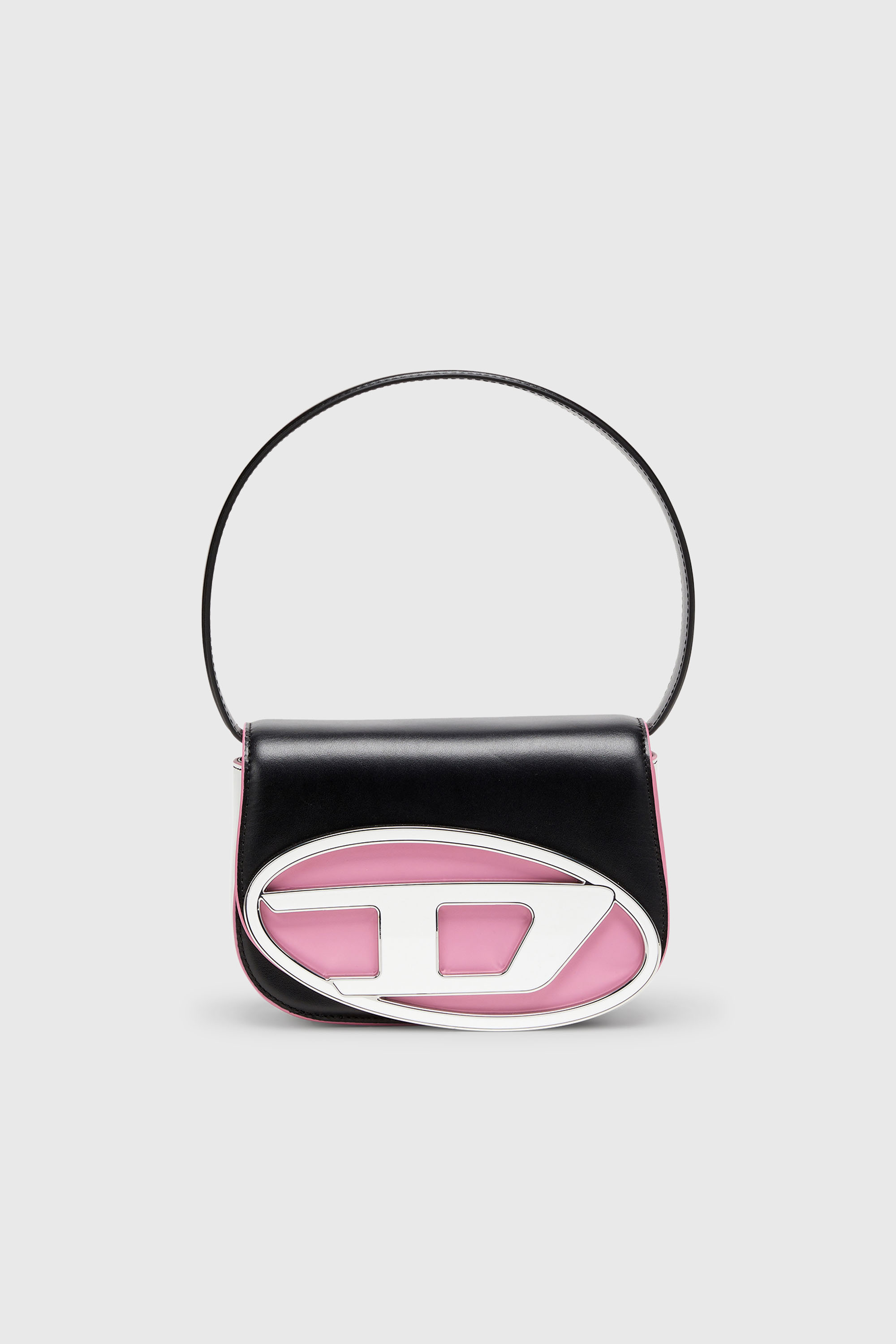 Diesel - 1DR, Woman's 1DR - Iconic shoulder bag in nappa leather in Black/Pink - 1