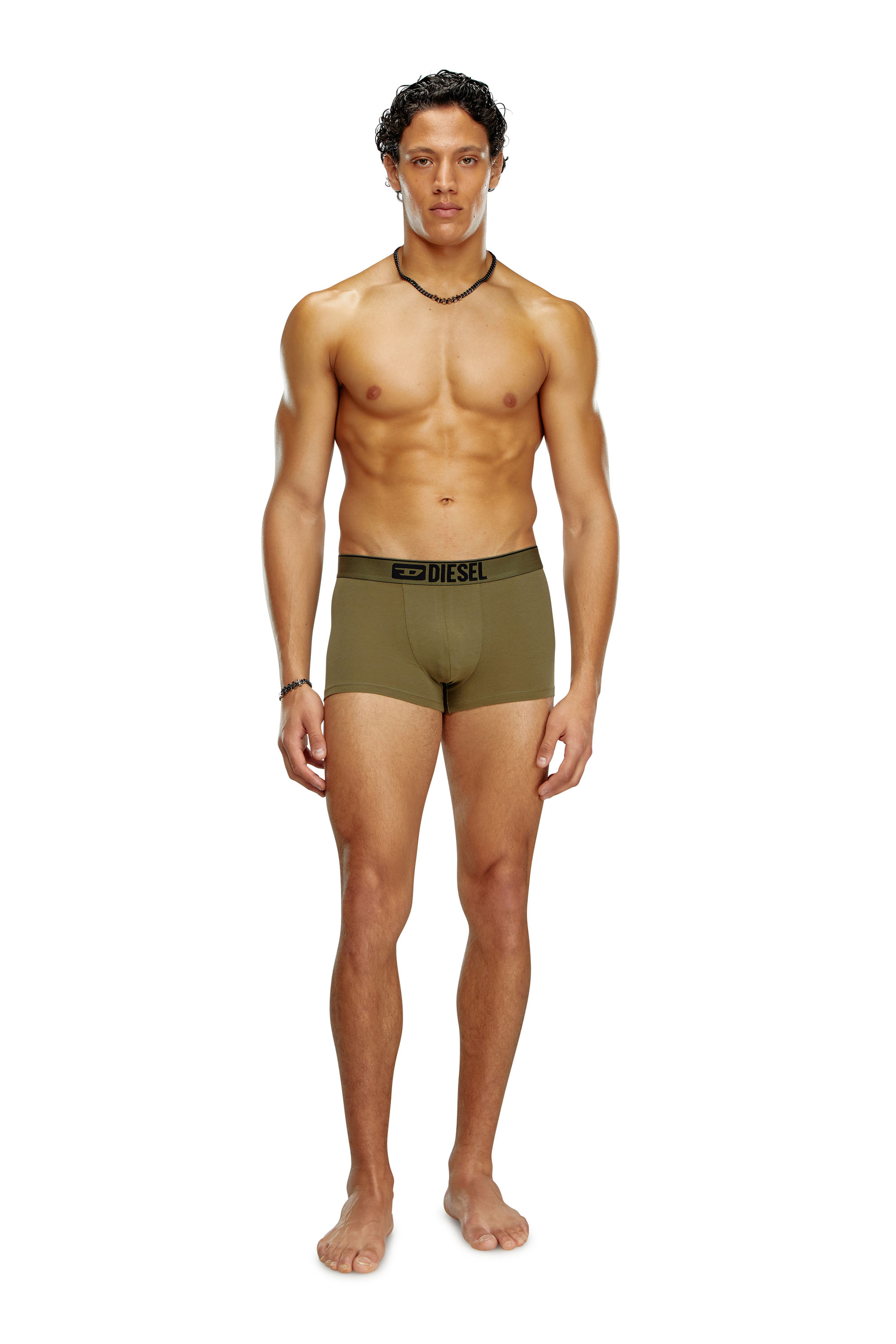 Diesel - UMBX-DAMIENTHREEPACK, Man's 3-pack boxer briefs plain and camo in Military Green - 4