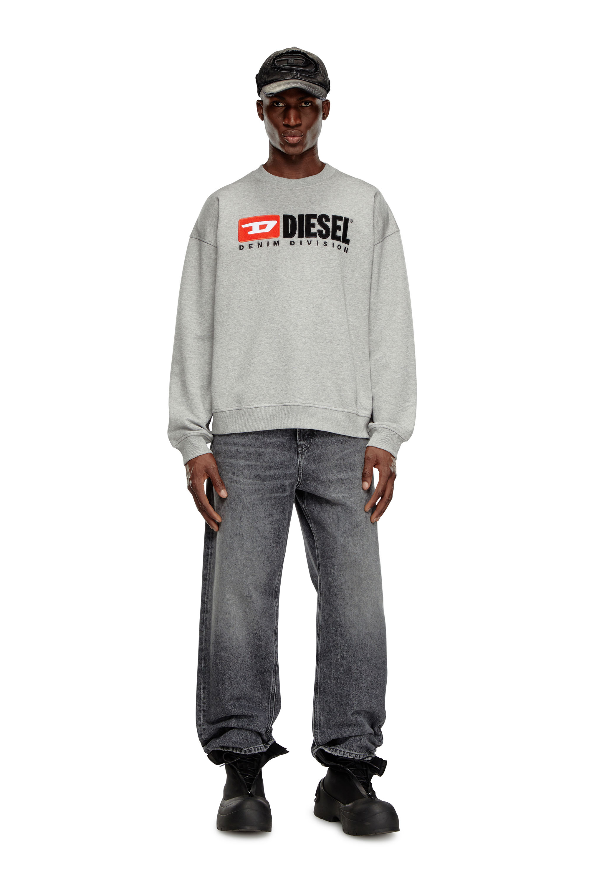 Diesel - S-BOXT-DIV, Man's Sweatshirt with Denim Division logo in Light Grey - 2