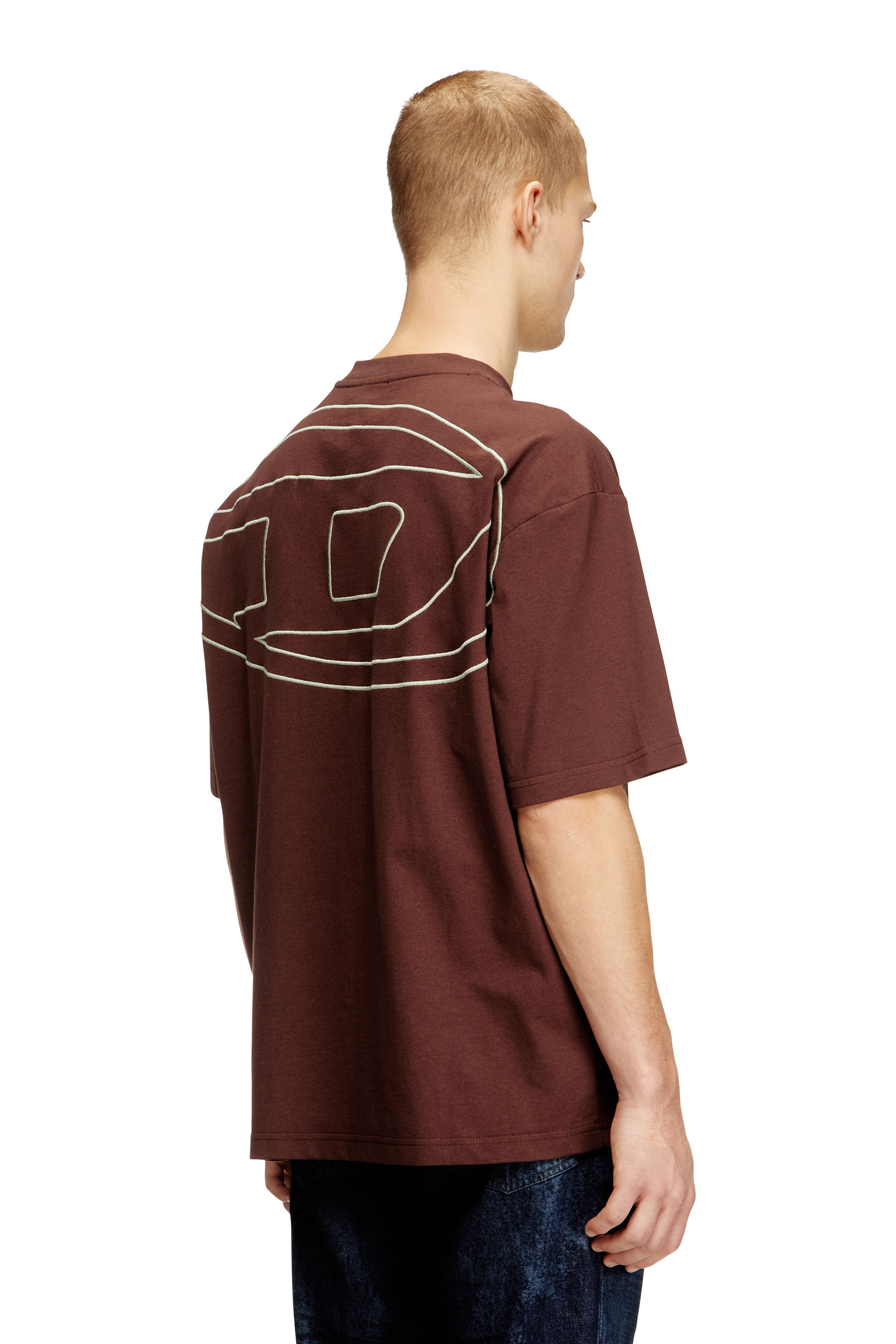 Diesel - T-BOGGY-MEGOVAL-D, Man's T-shirt with maxi oval D embroidery in null - 4