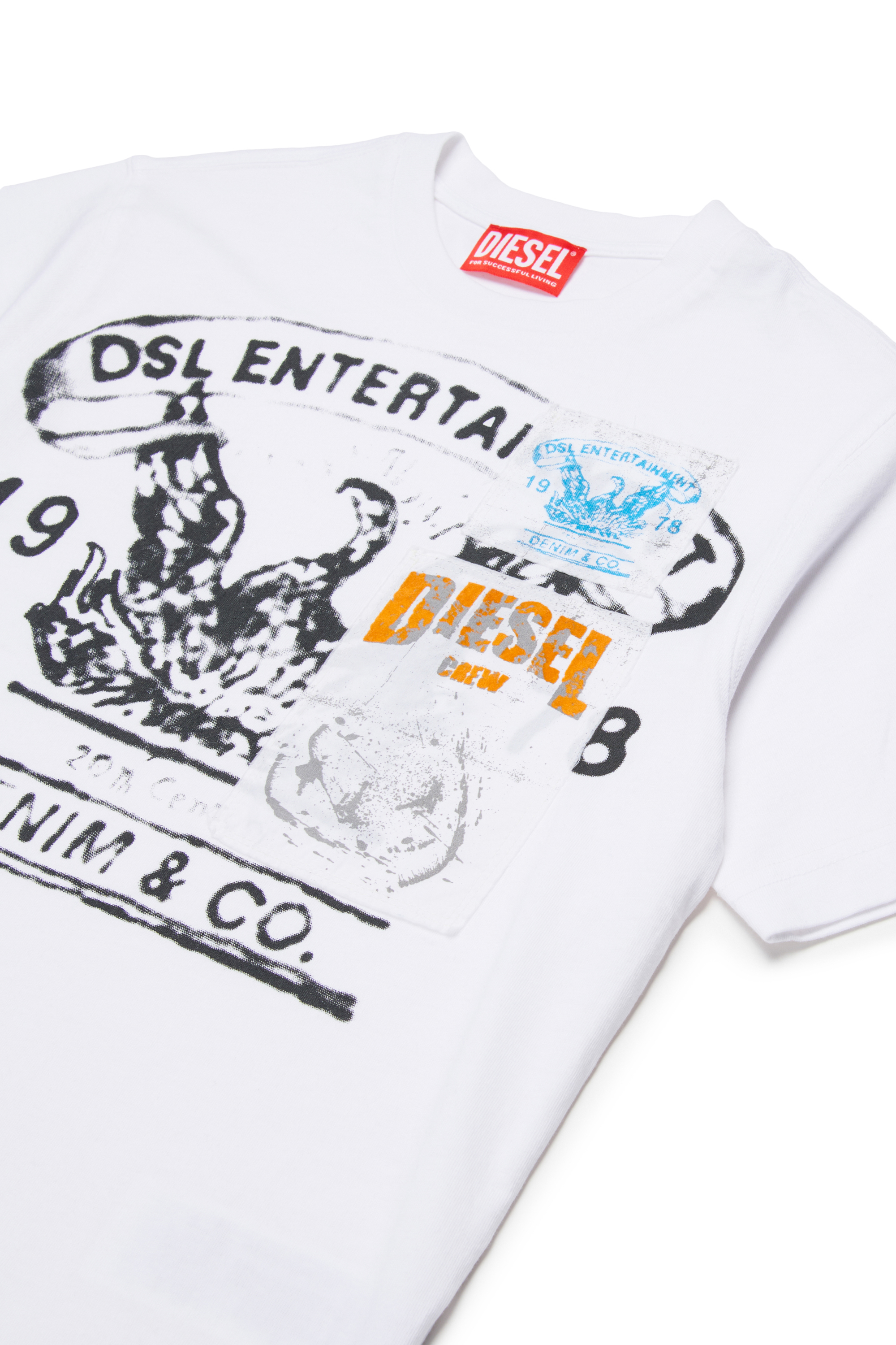 Diesel - TDERSIM OVER, Man's T-shirt with vintage-style print in White - 3