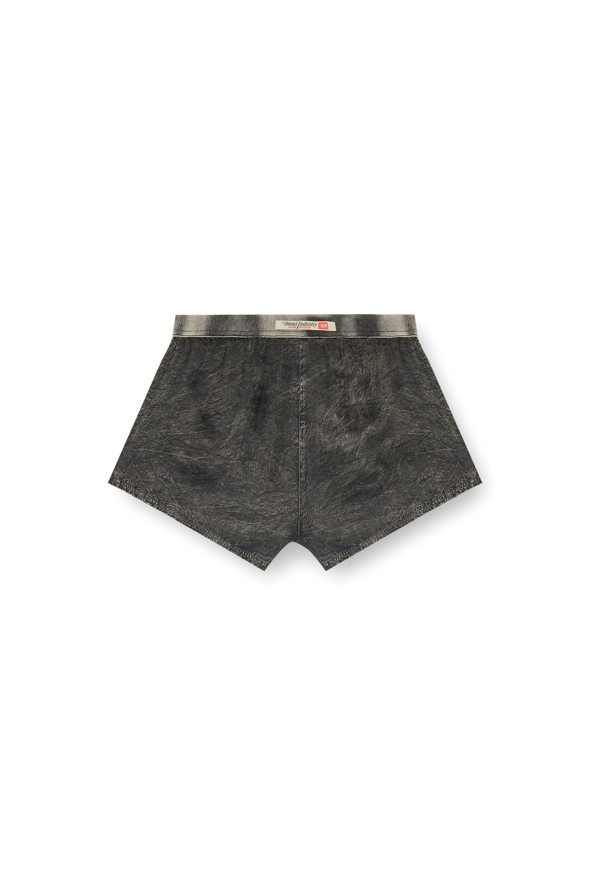 Diesel - SURYA-DNM, Woman's Short pants in treated fluid viscose in Dark grey - 2