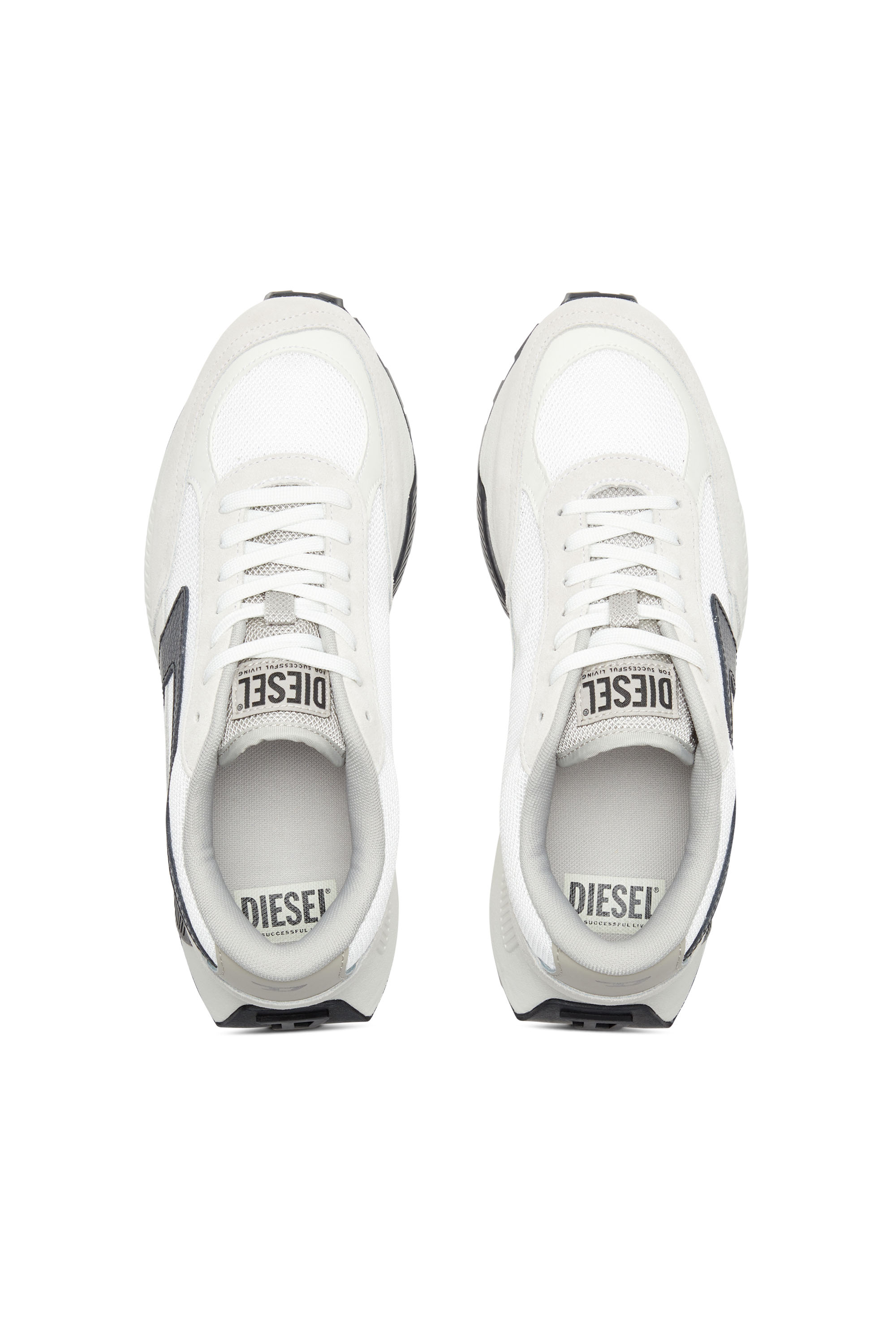 Diesel - S-TYCHE D, Man's S-Tyche D-Low-top sneakers in mesh, suede and leather in White/Black - 4