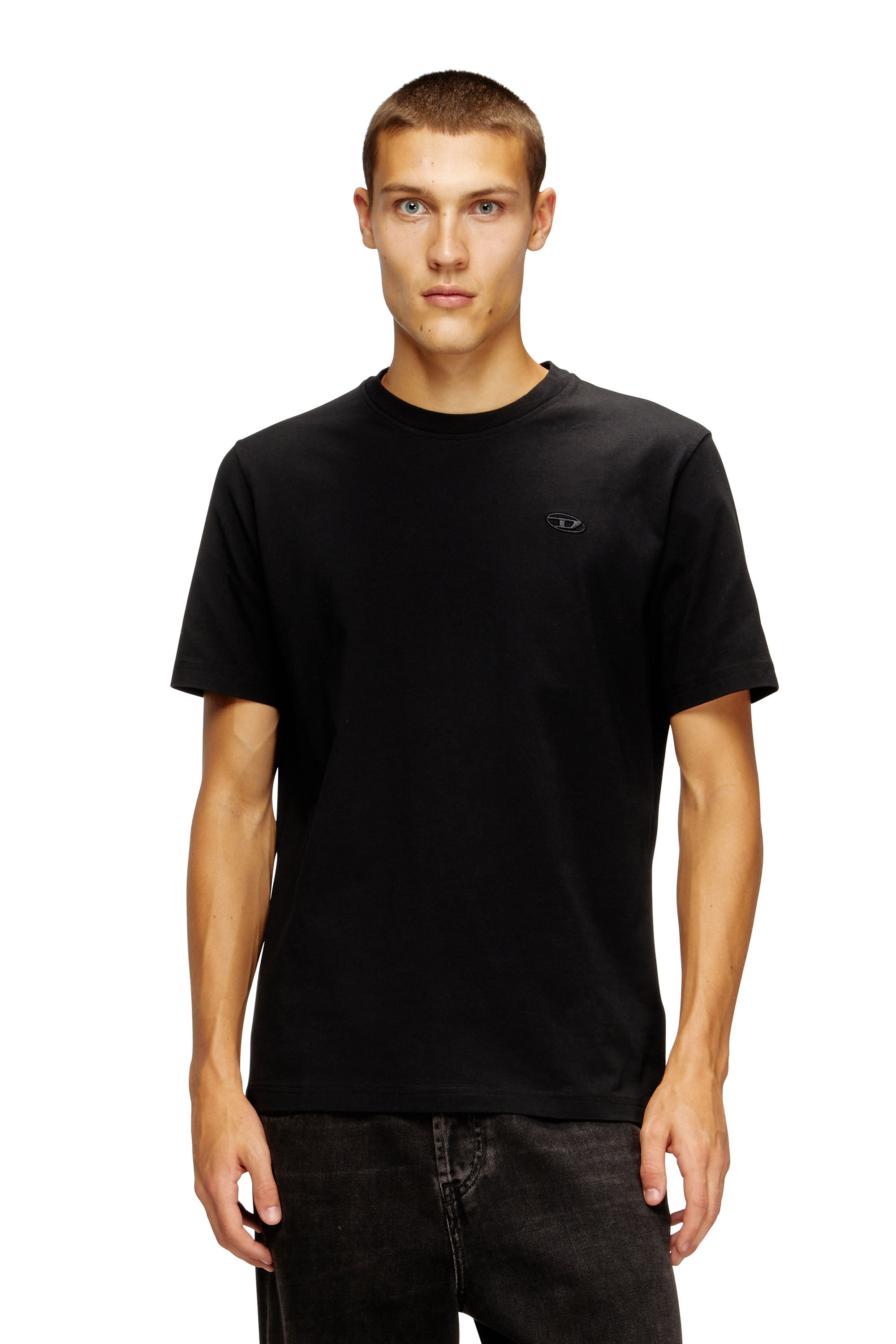 Diesel - T-ADJUST-T10, Man's Cotton t-shirt with graphic print on back in Black - 3