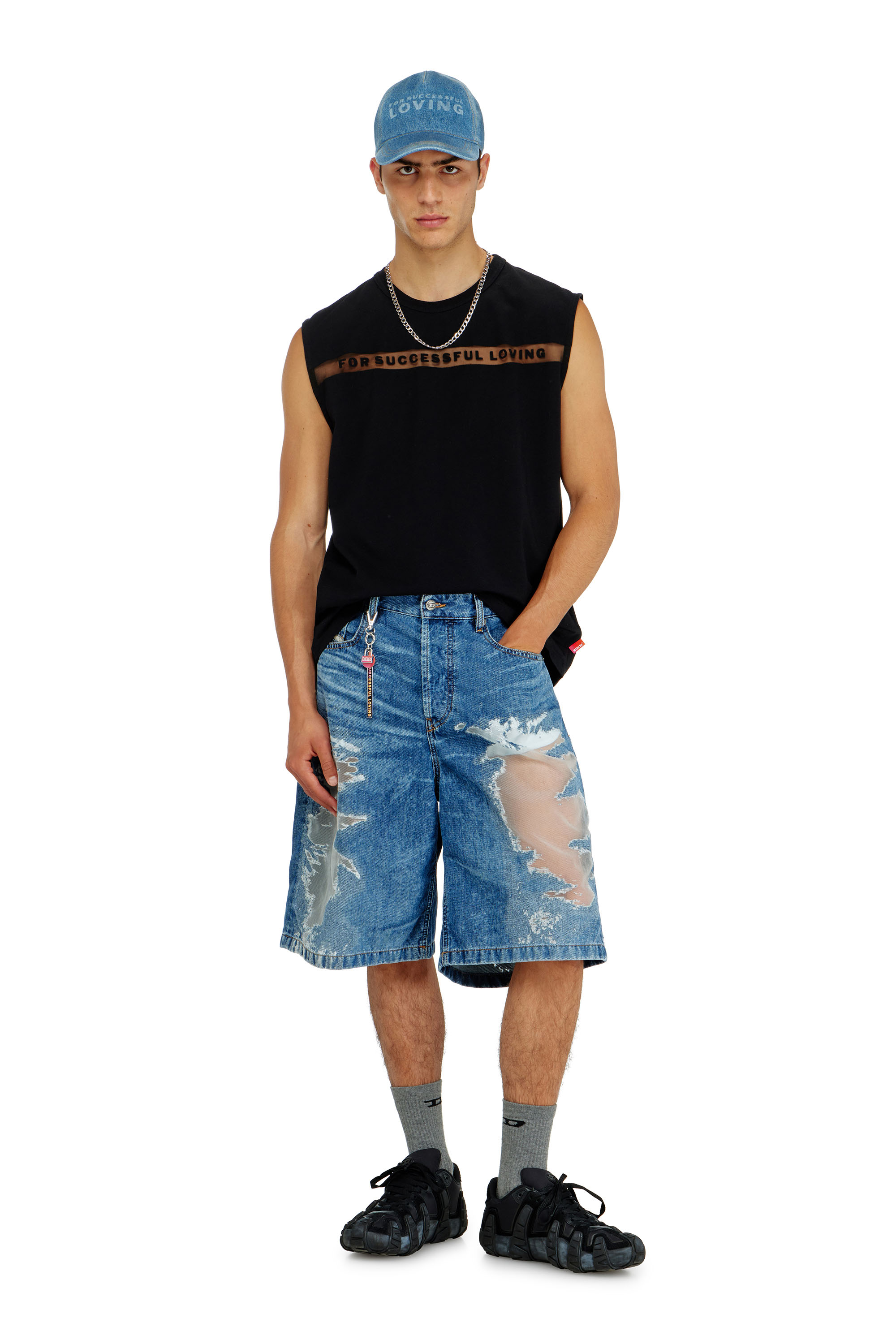Diesel - PR-T-NORM-BISC-MATI-R, Unisex's Tank top with For Successful Loving logo in Black - 4