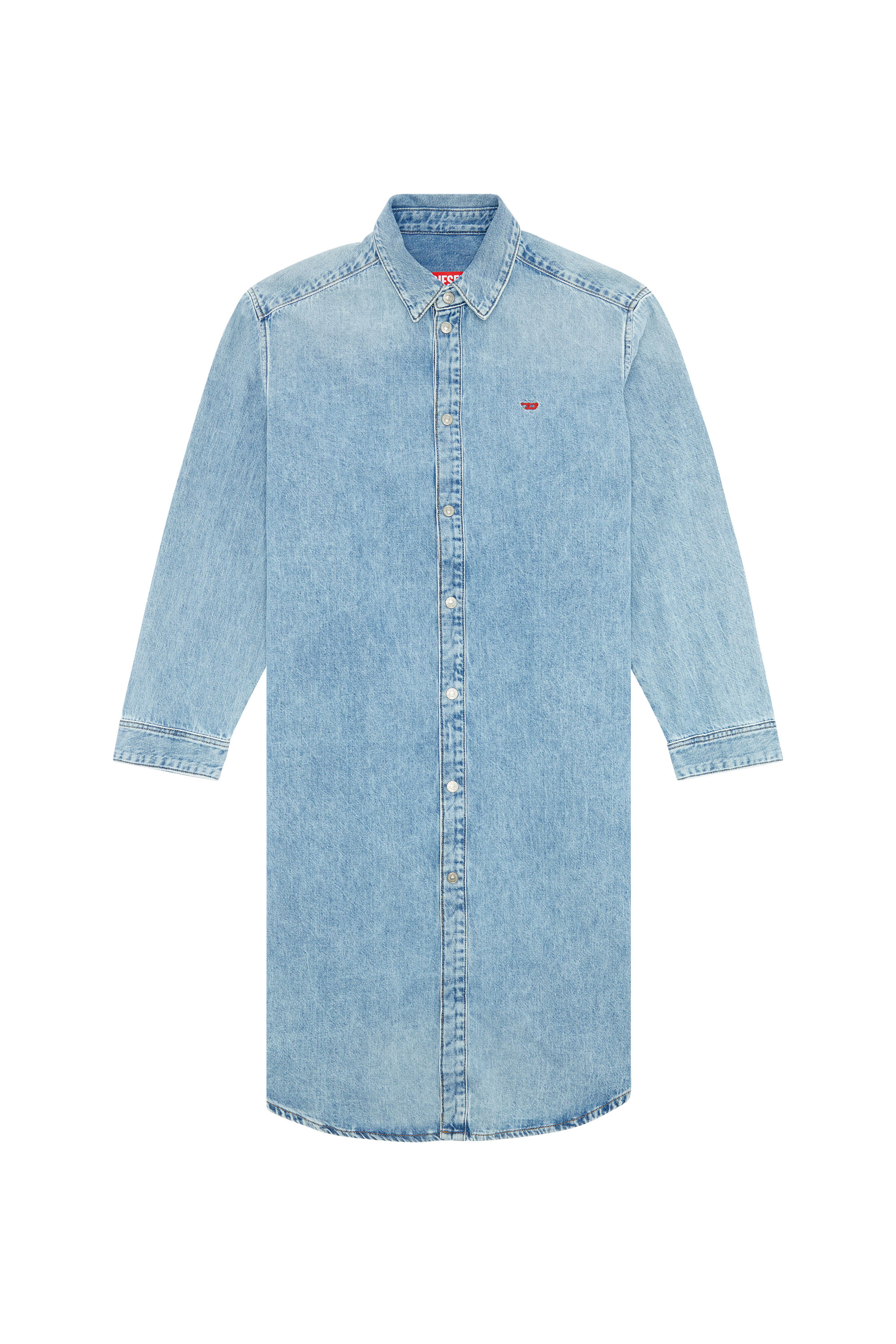 Diesel - DE-DALIS, Woman's Shirt dress in denim in Light Blue - 5