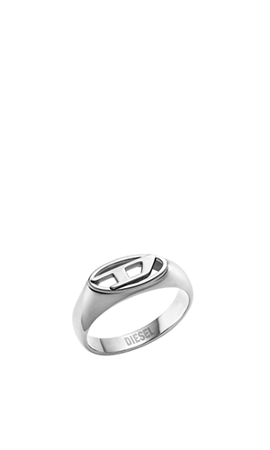 【DIESEL】D Logo Chain Ring Women's D Logo Sterling Silver Band Ring | Silver | Diesel
